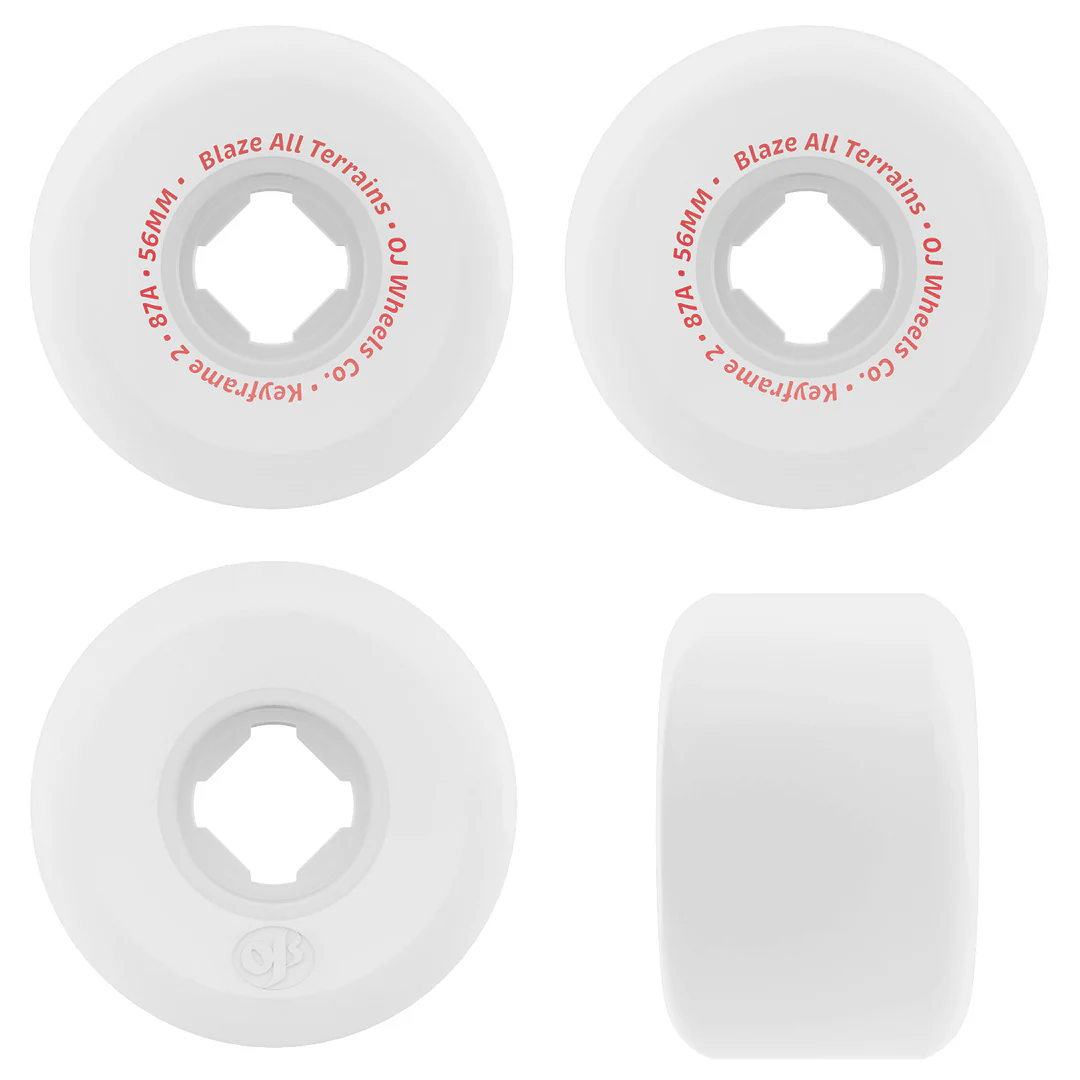 OJ Skateboard Wheels 56mm Keyframe 2 87A White