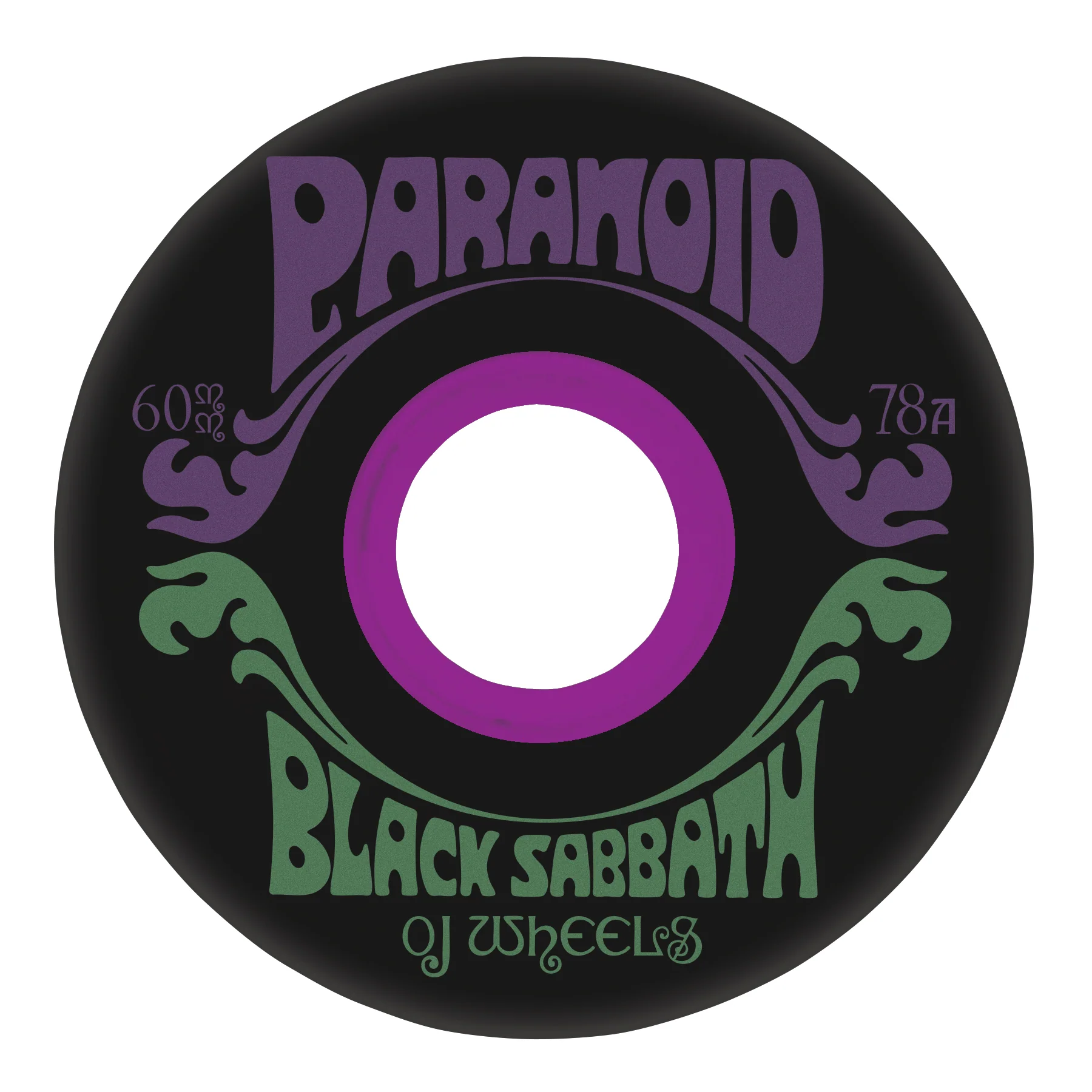 OJ Skateboard Wheels 60mm Black Sabbath Paranoid Super Juice 78A Black - Image 3