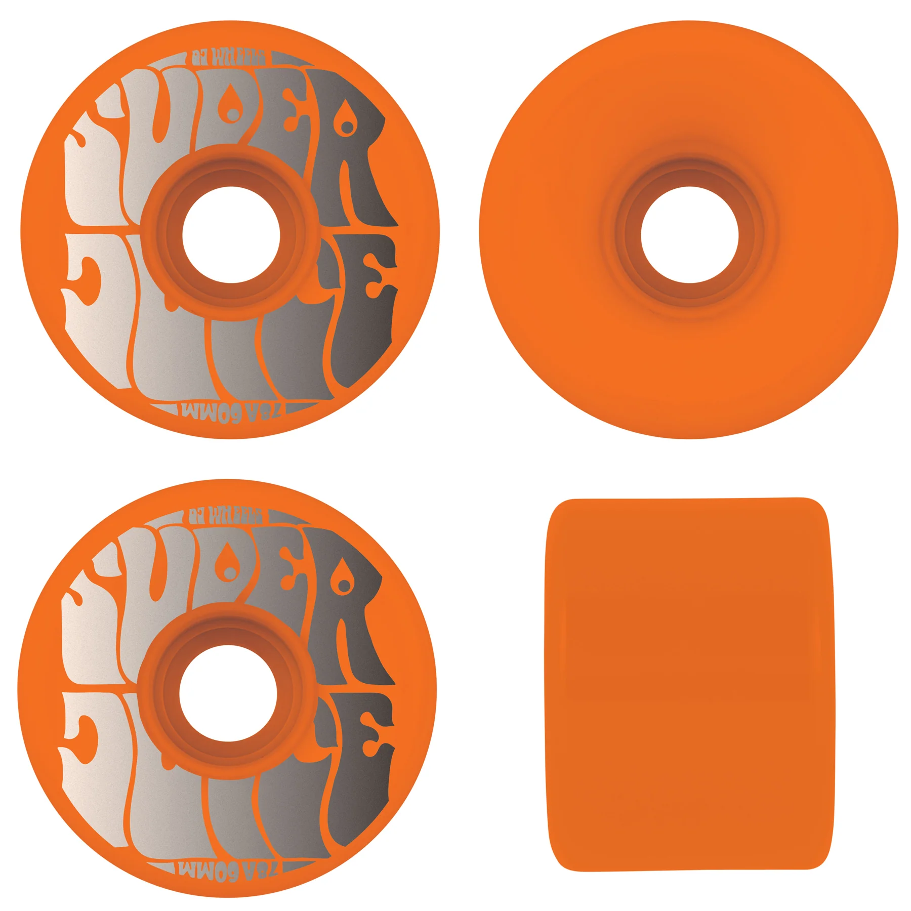 OJ Skateboard Wheels 60mm Super Juice 78A Neon Orange
