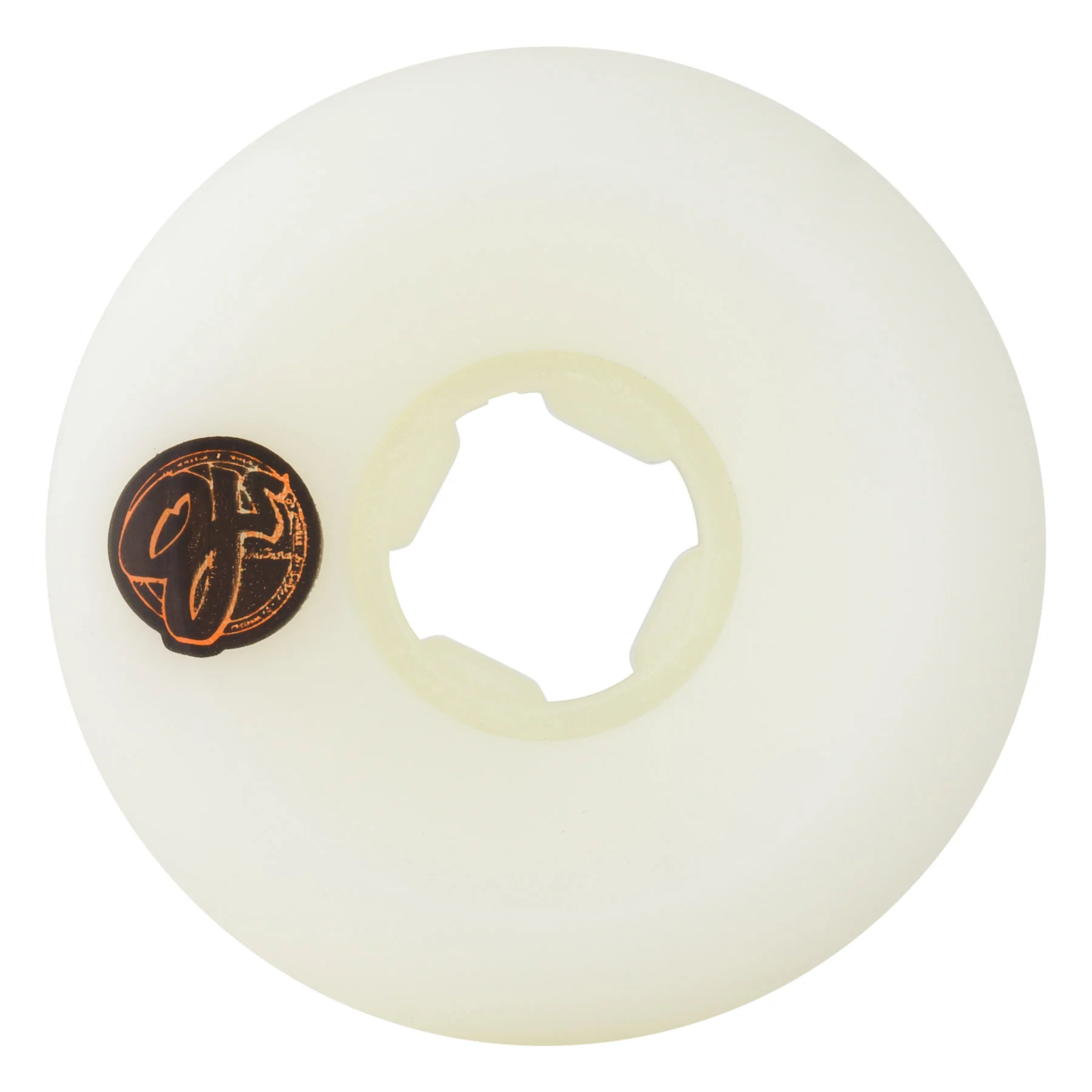 OJ Skateboard Wheels and Independent Bearings Combo 55mm Team Line Original Hardline 99A White Black/Orange - Image 3