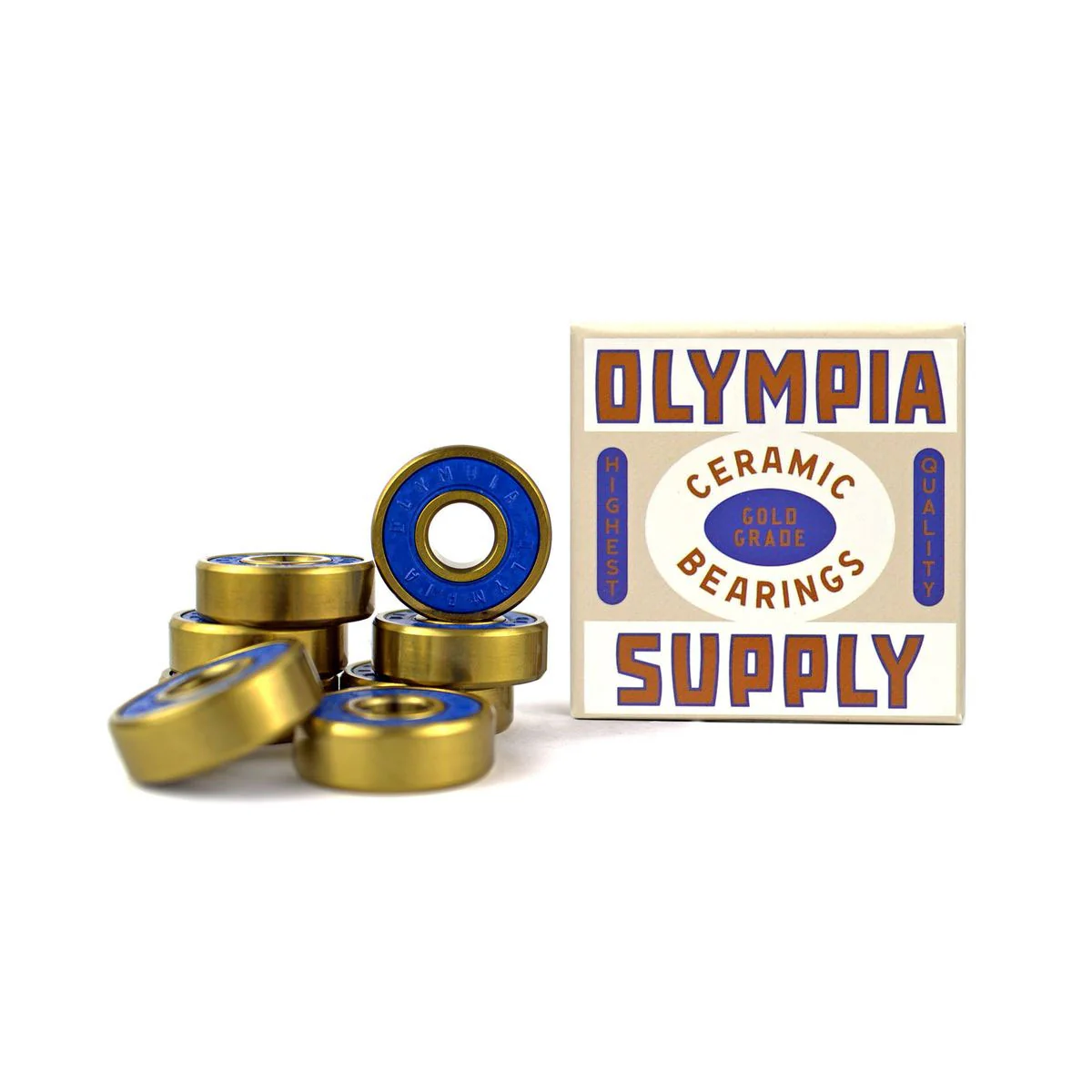 Olympia Supply Skateboard Bearings Gold Grade Ceramic - Image 2