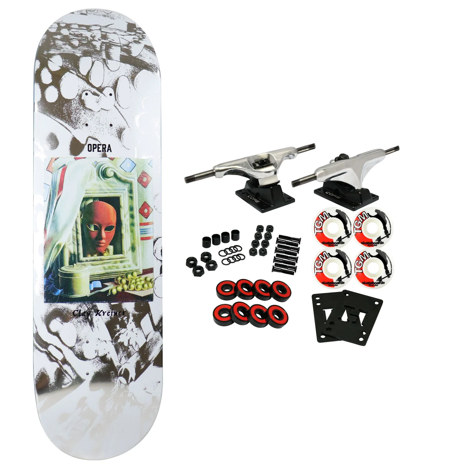 Opera Rider Stock Skateboard Complete Clay Kreiner Reflection 8.75" x 32"