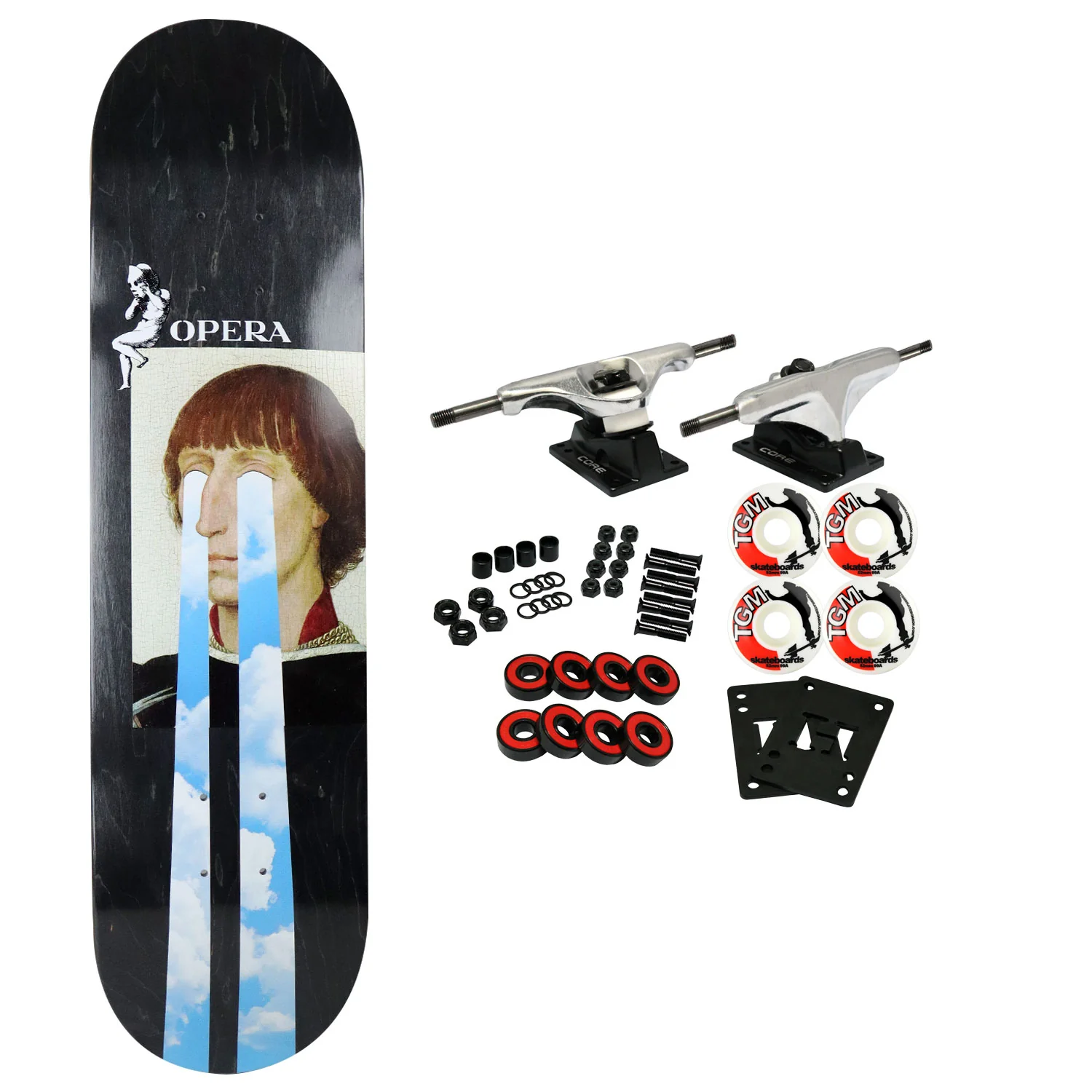Opera Rider Stock Skateboard Complete Jack Familton Drama Black 7.8" x 31.25"