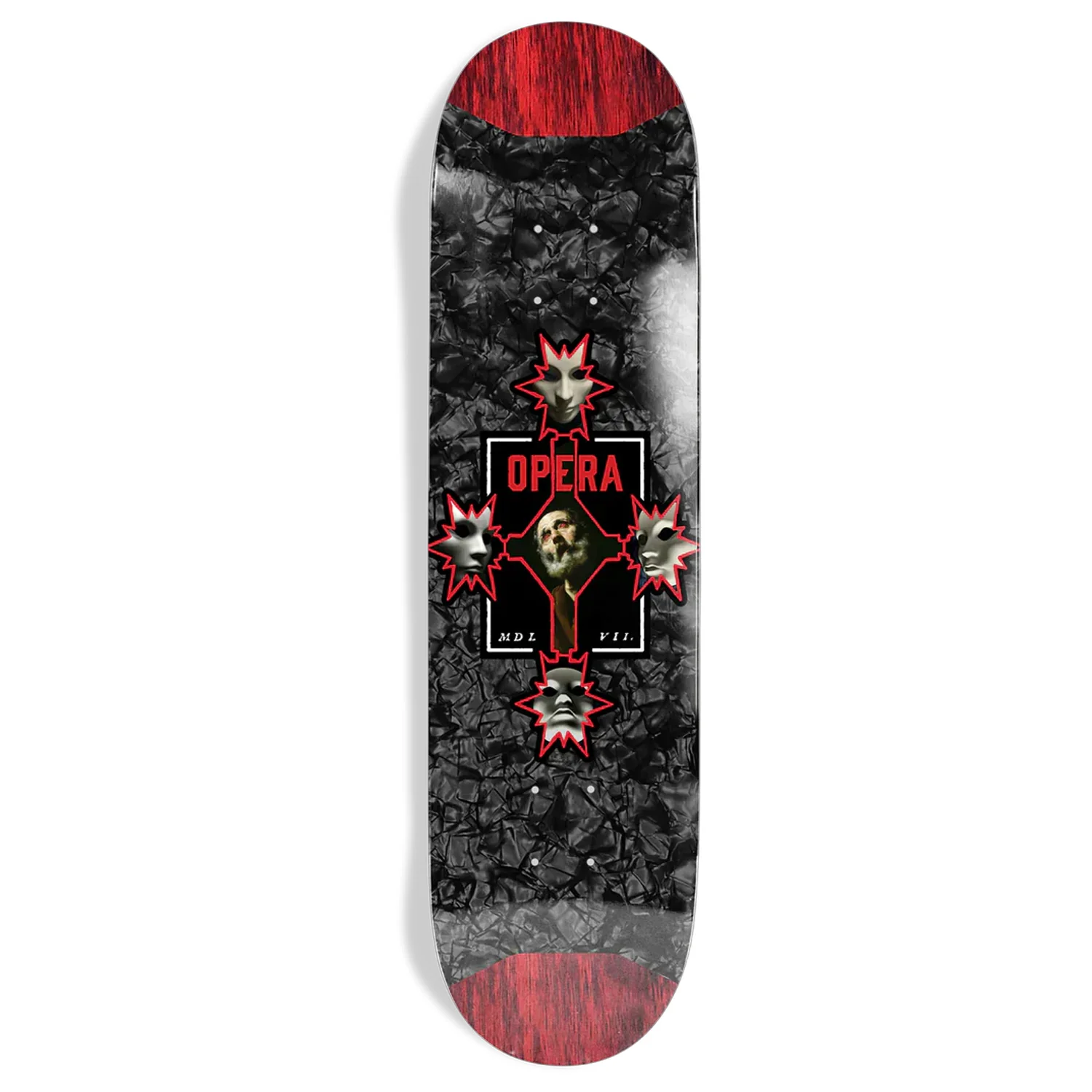 Opera Skateboard Deck Control Pop Slick Black/Red 8.38" x 32.4"
