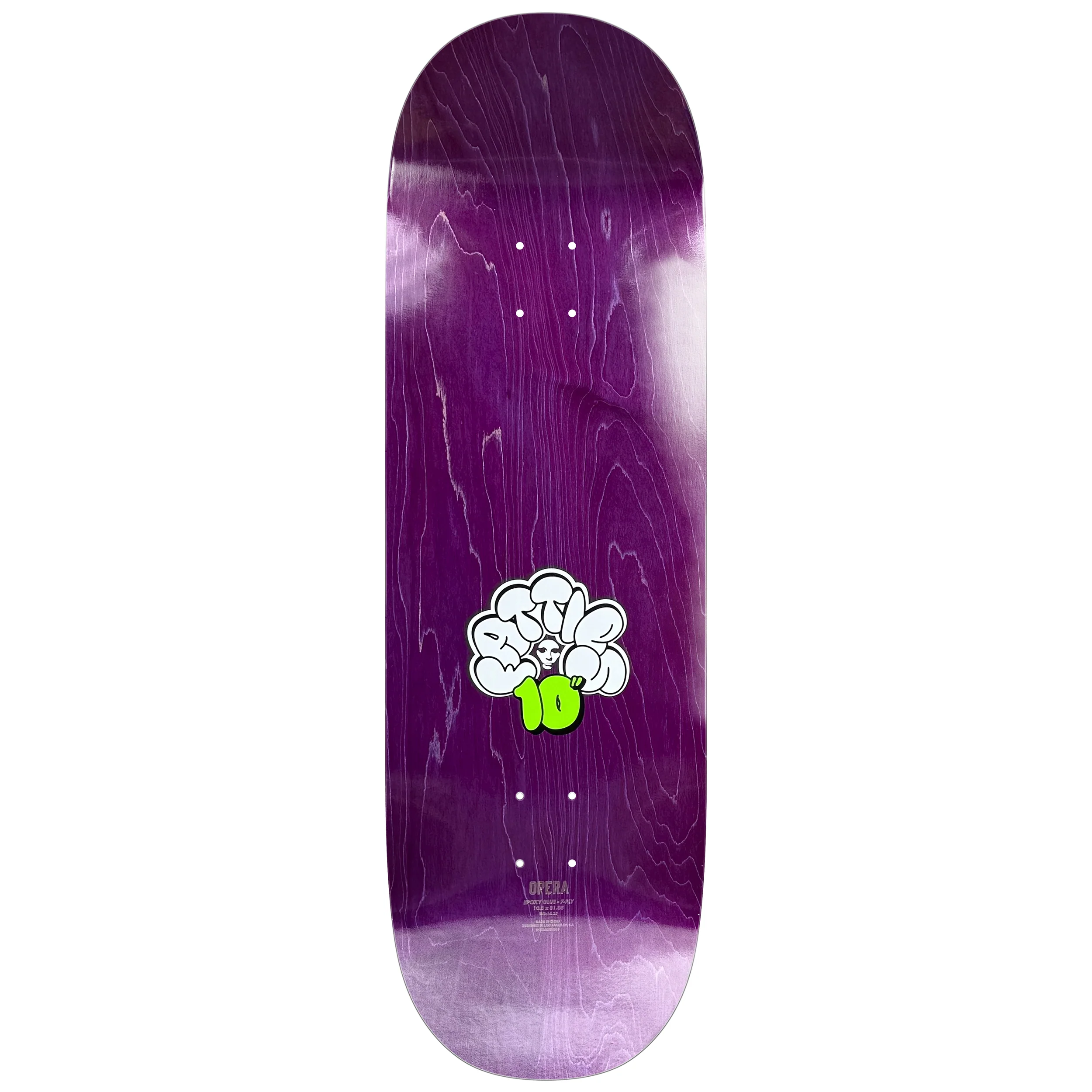 Opera Skateboard Deck Fatties Torn Spike Blue/Green 10" x 31.85" - Image 2