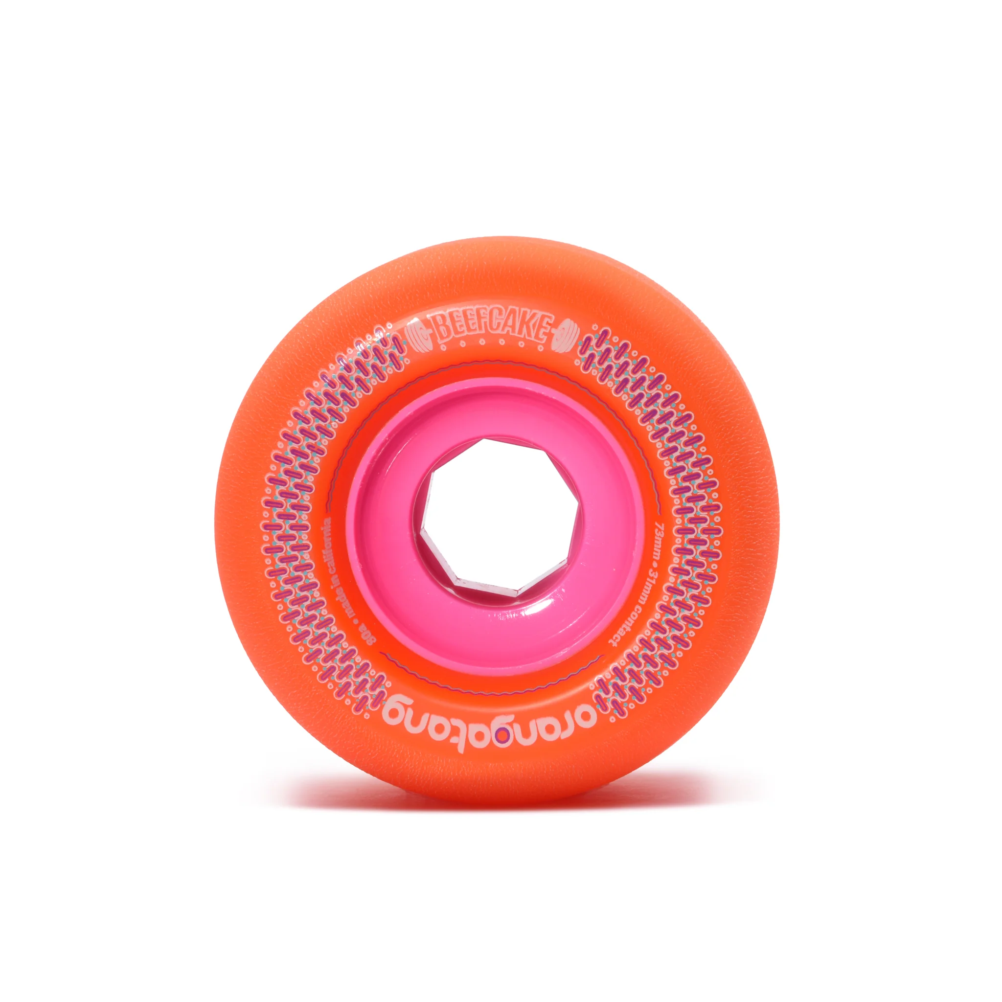 Orangatang Longboard Wheels Beefcake Orange 73mm 80A - Image 2