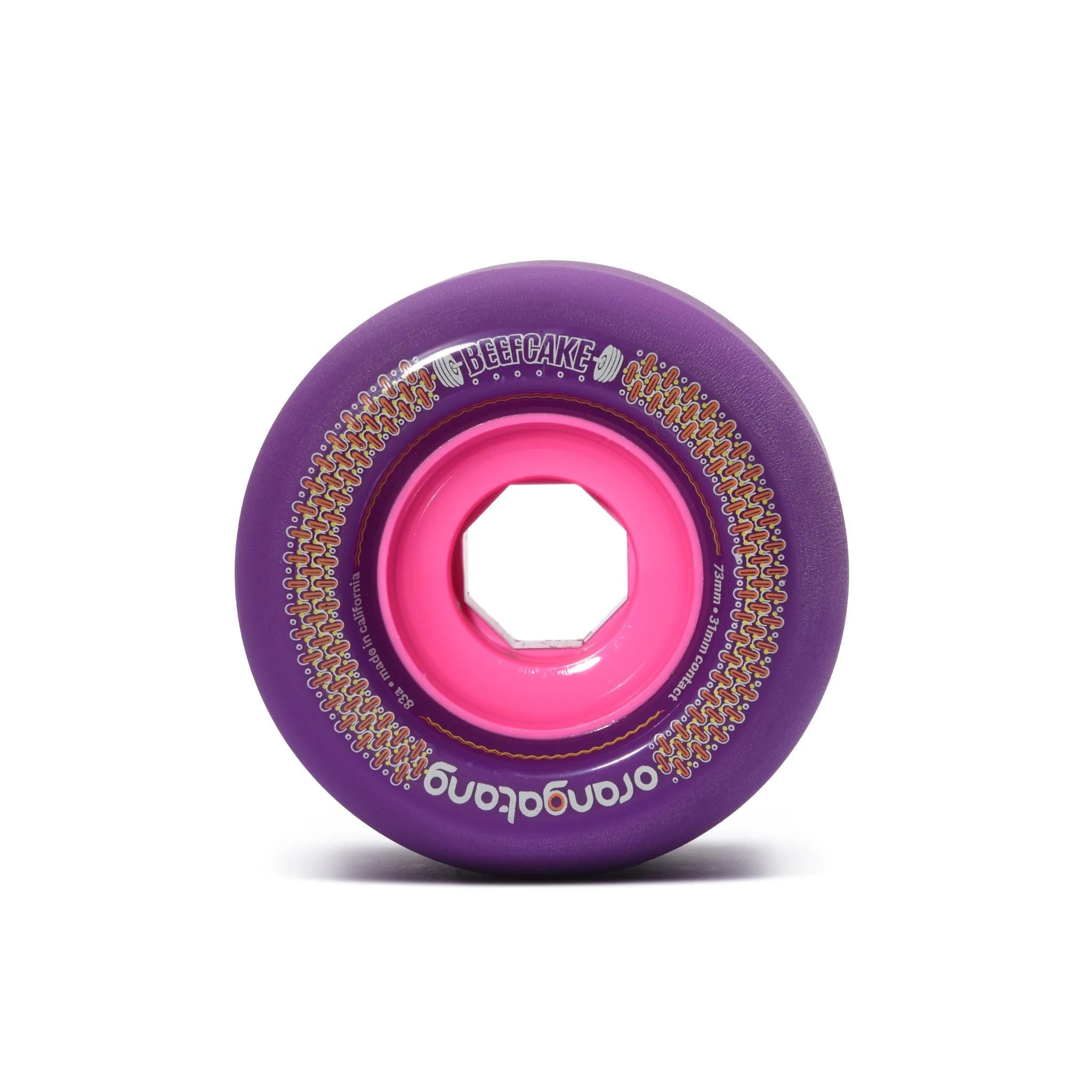 Orangatang Longboard Wheels Beefcake Purple 73mm 83A - Image 2