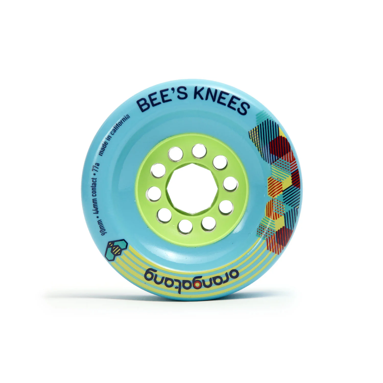 Orangatang Longboard Wheels Bees Knees Blue 90mm 77A - Image 2