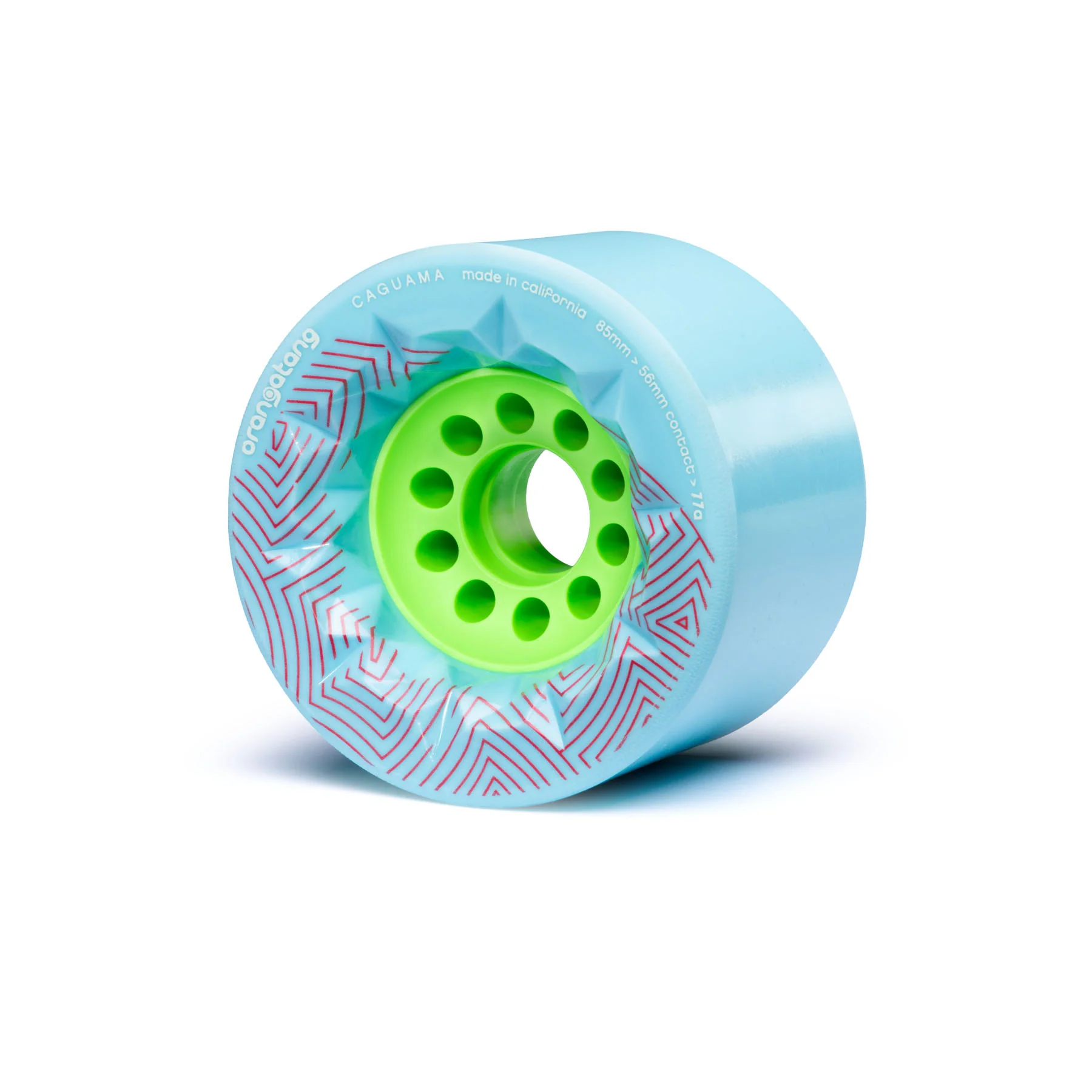 Orangatang Longboard Wheels Caguama Blue 85mm 77A with Loaded Jehu V2 Bearings