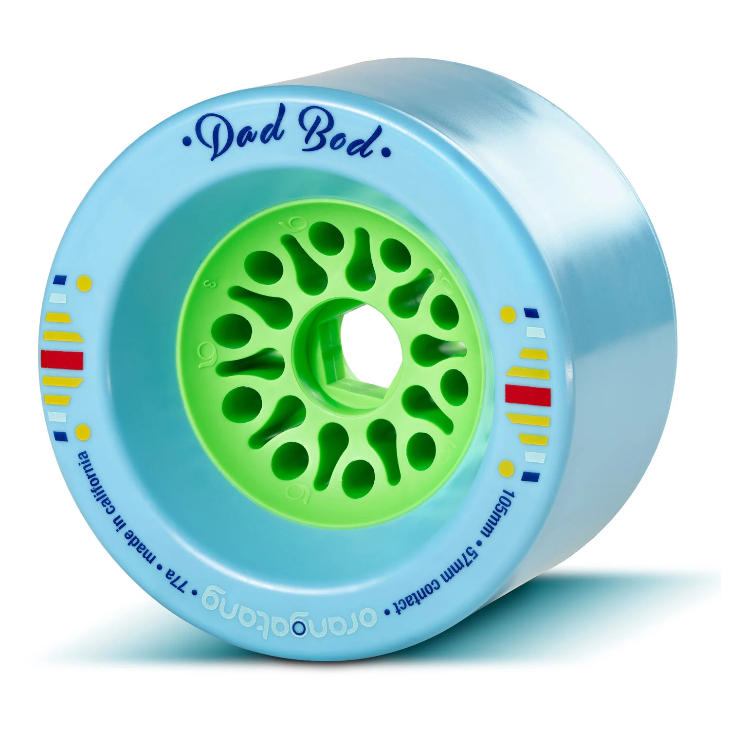 Orangatang Longboard Wheels Dad Bod Blue 105mm 77A with Loaded Jehu V2 Bearings - Image 2
