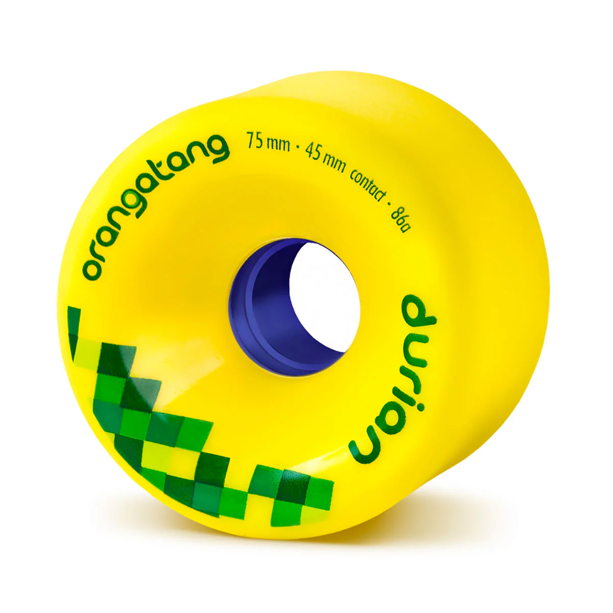 Orangatang Longboard Wheels Durian Yellow 75mm 86A with Loaded Jehu V2 Bearings - Image 2