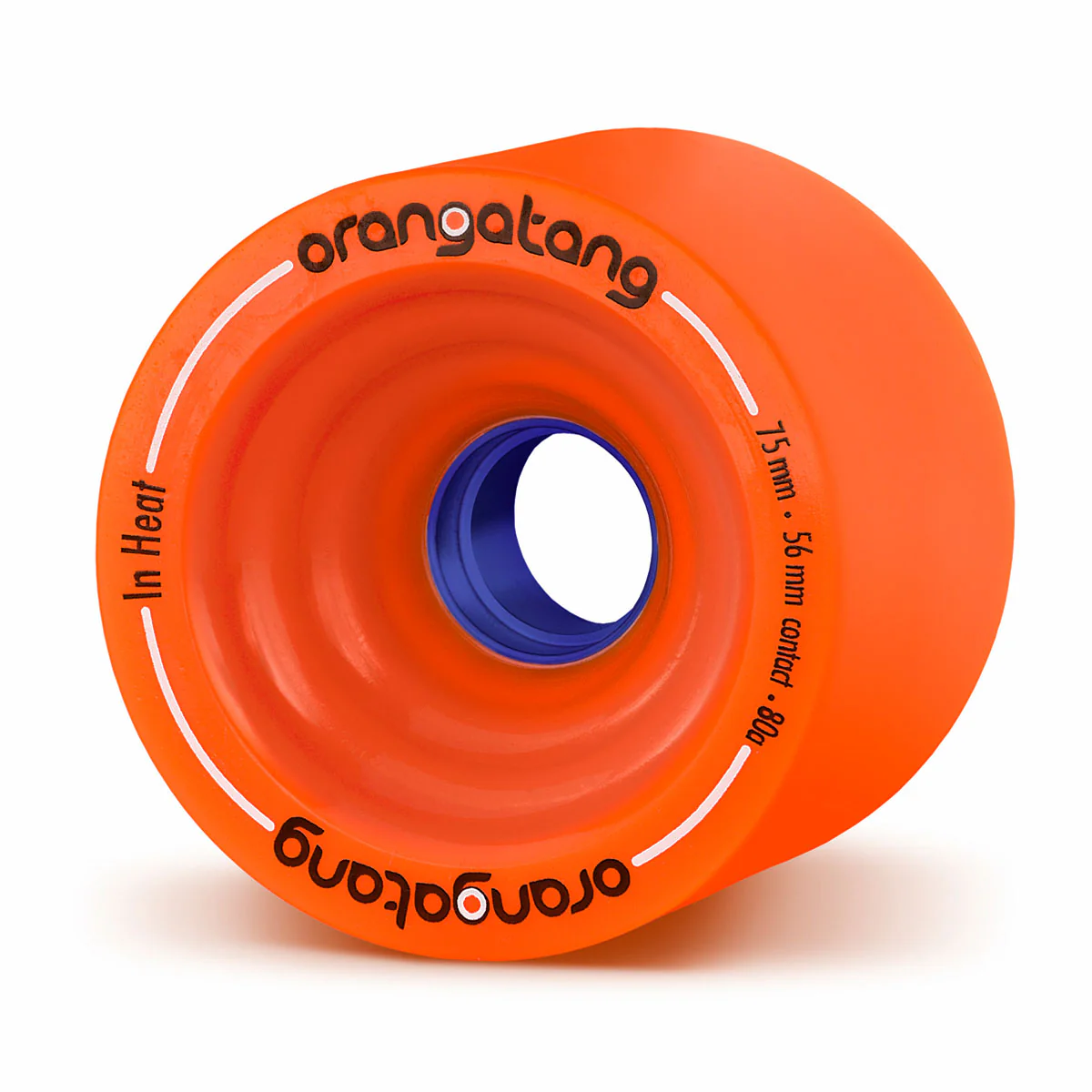 Orangatang Longboard Wheels In-Heat Orange 75mm 80A with Loaded Jehu V2 Bearings - Image 2