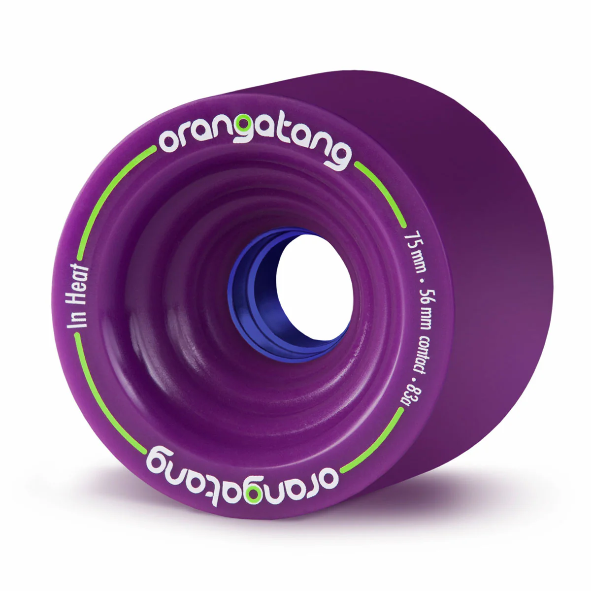 Orangatang Longboard Wheels In-Heat Purple 75mm 83A with Loaded Jehu V2 Bearings - Image 2