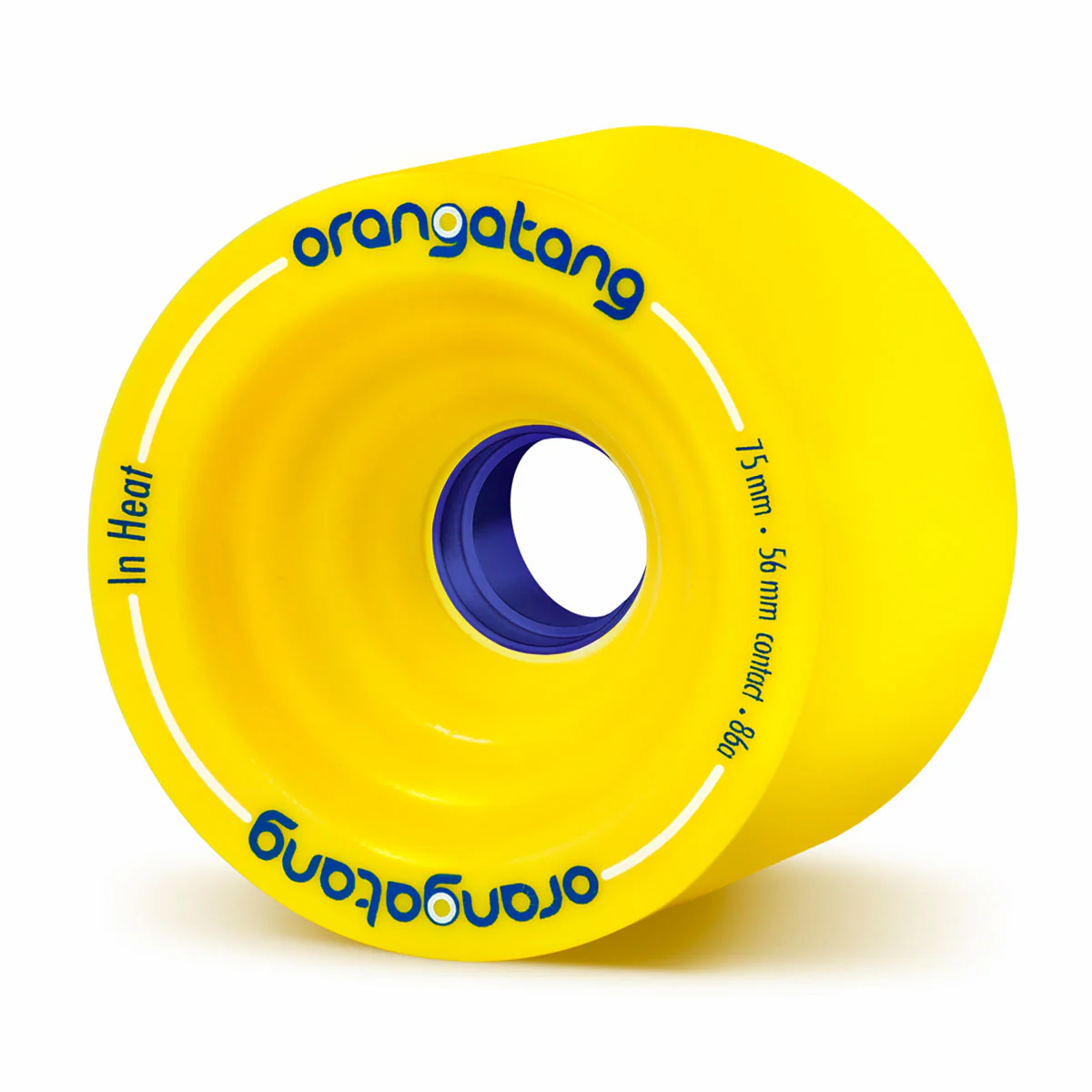 Orangatang Longboard Wheels In-Heat Yellow 75mm 86A with Loaded Jehu V2 Bearings - Image 2
