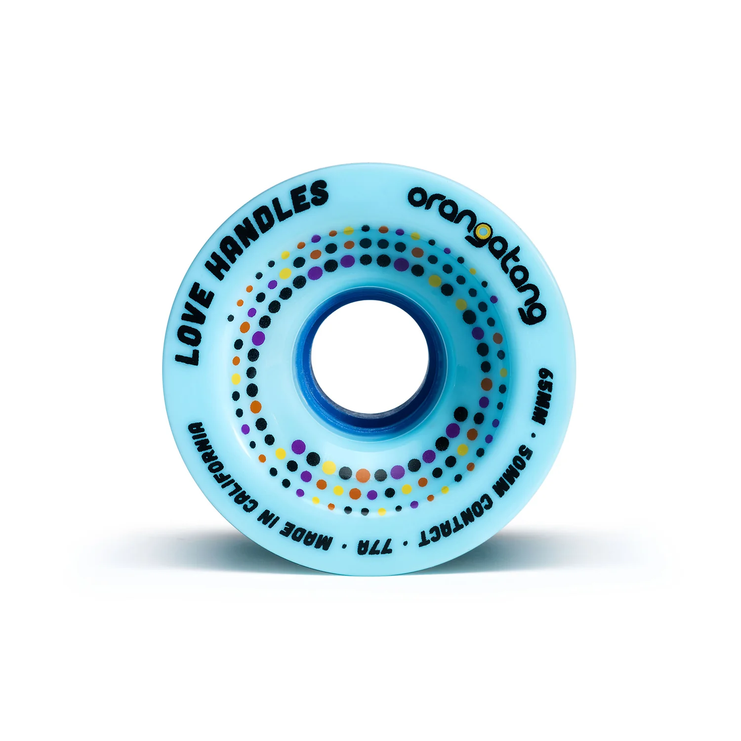 Orangatang Longboard Wheels Love Handles Blue 65mm 77A with Loaded Jehu V2 Bearings - Image 4