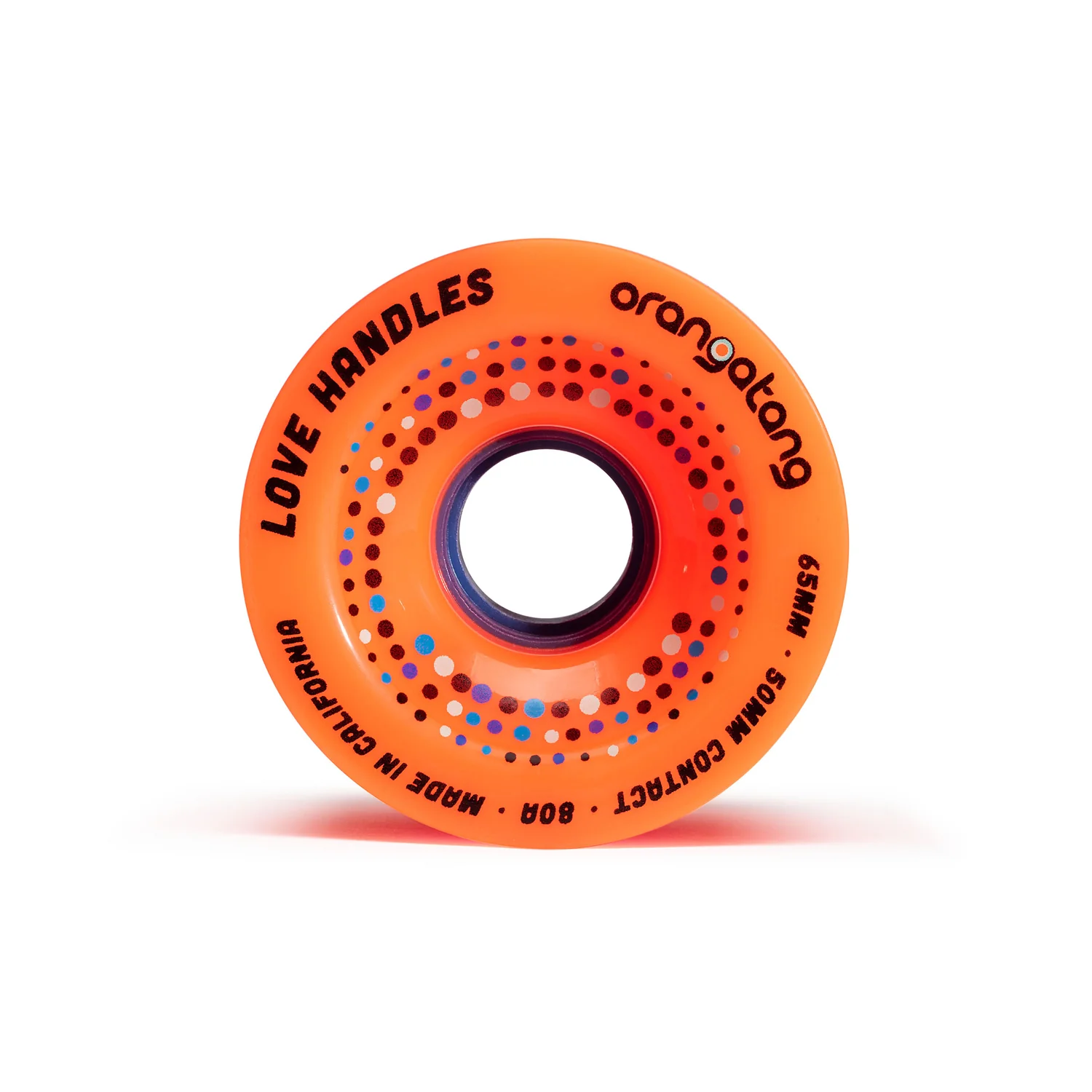 Orangatang Longboard Wheels Love Handles Orange 65mm 80A with Loaded Jehu V2 Bearings - Image 4