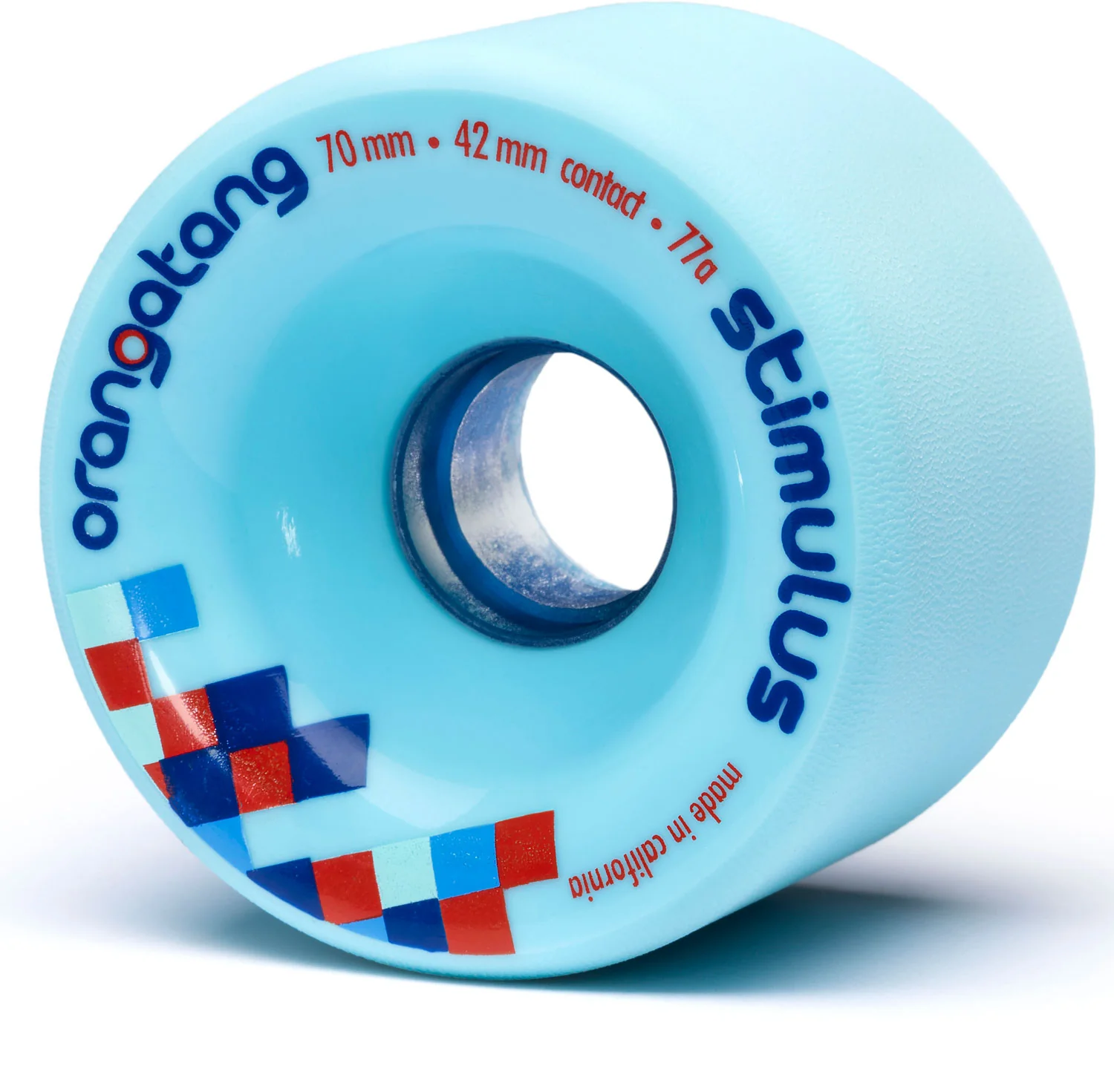 Orangatang Longboard Wheels Stimulus Blue 70mm 77A with Loaded Jehu V2 Bearings - Image 2