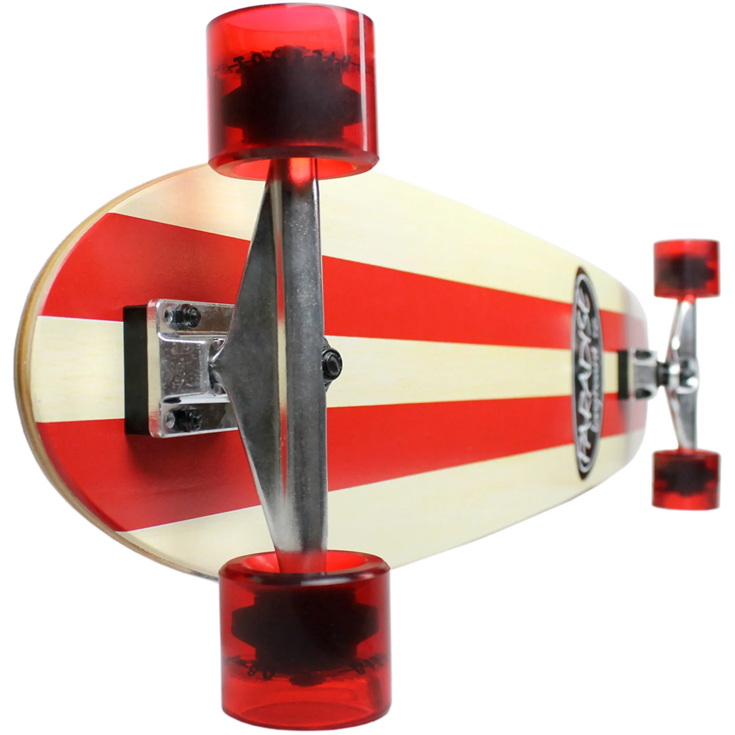Paradise Longboard 9" x 44" Red Pinstripe Kicktail Complete - Image 2