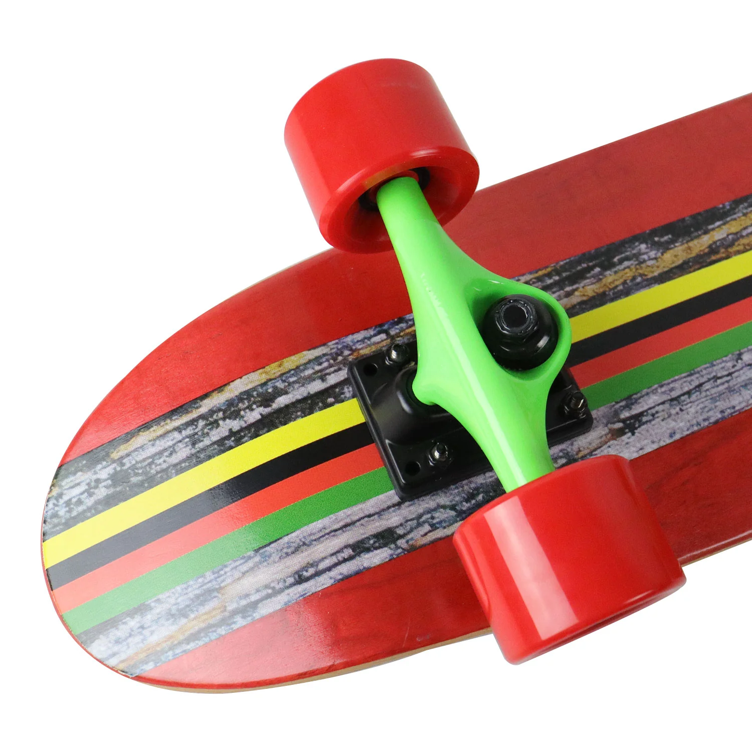 Paradise Skateboard Cruiser Complete Rasta Bark Red 7.25" x 28.75" - Image 4