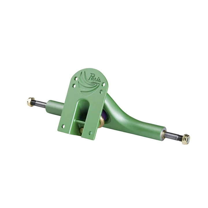 Paris Longboard Trucks Kit (Tropic Green) With Blood Orange 65mm Wheels & Independent Bearings - Image 2