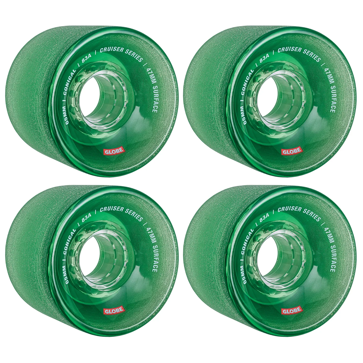 Paris Longboard Trucks V2 180mm 50° Raw Polished + Globe Conical 65mm 83a Wheels Clear Forest + Abec 7 Bearings - Image 3