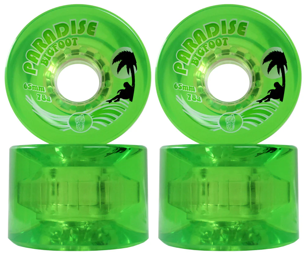 Paris Longboard Trucks, Wheels, Hardware, and Abec 7 Bearings Kit - V2 180 Raw + Bigfoot 65mm 78A Green - Image 2