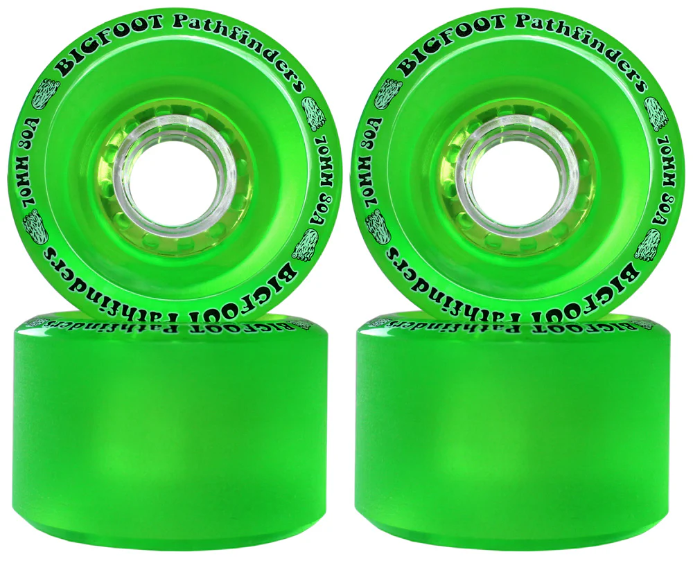Paris Longboard Trucks, Wheels, Hardware, and Abec 7 Bearings Kit - V2 180 Raw + Bigfoot 70mm 80A Green - Image 2