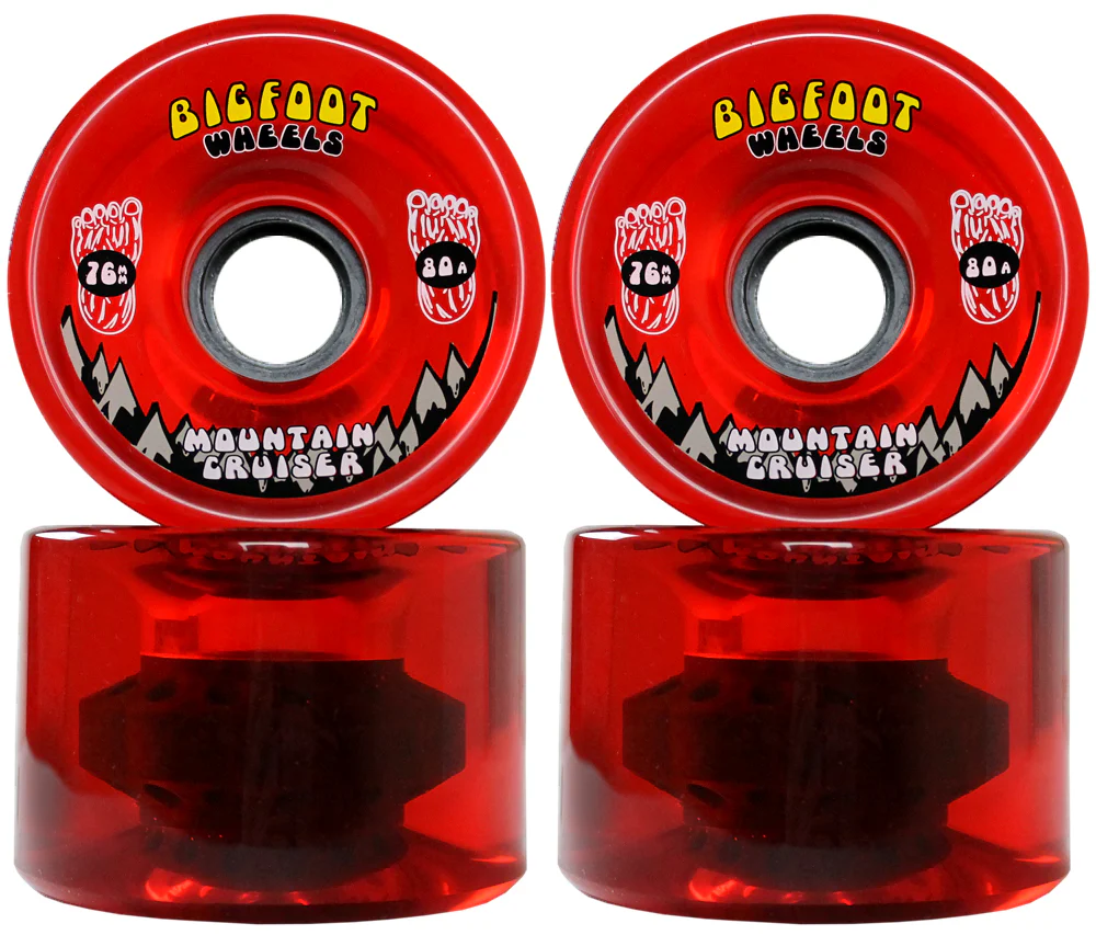 Paris Longboard Trucks, Wheels, Hardware, and Abec 7 Bearings Kit - V2 180 Raw + Bigfoot 76mm 80A Red - Image 2