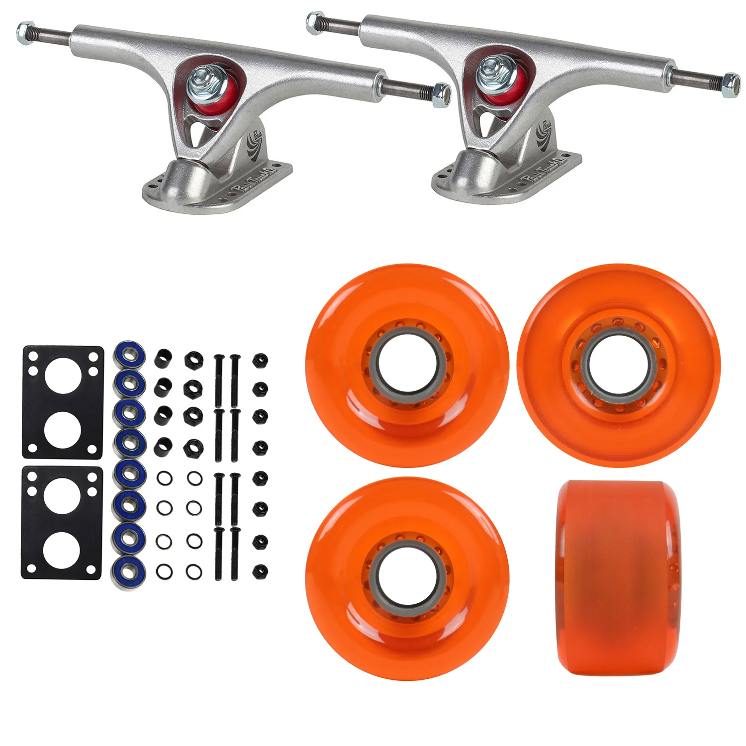 Paris Longboard Trucks with 70mm Wheels, Abec 7 Bearings, Hardware, and Risers - Image 6