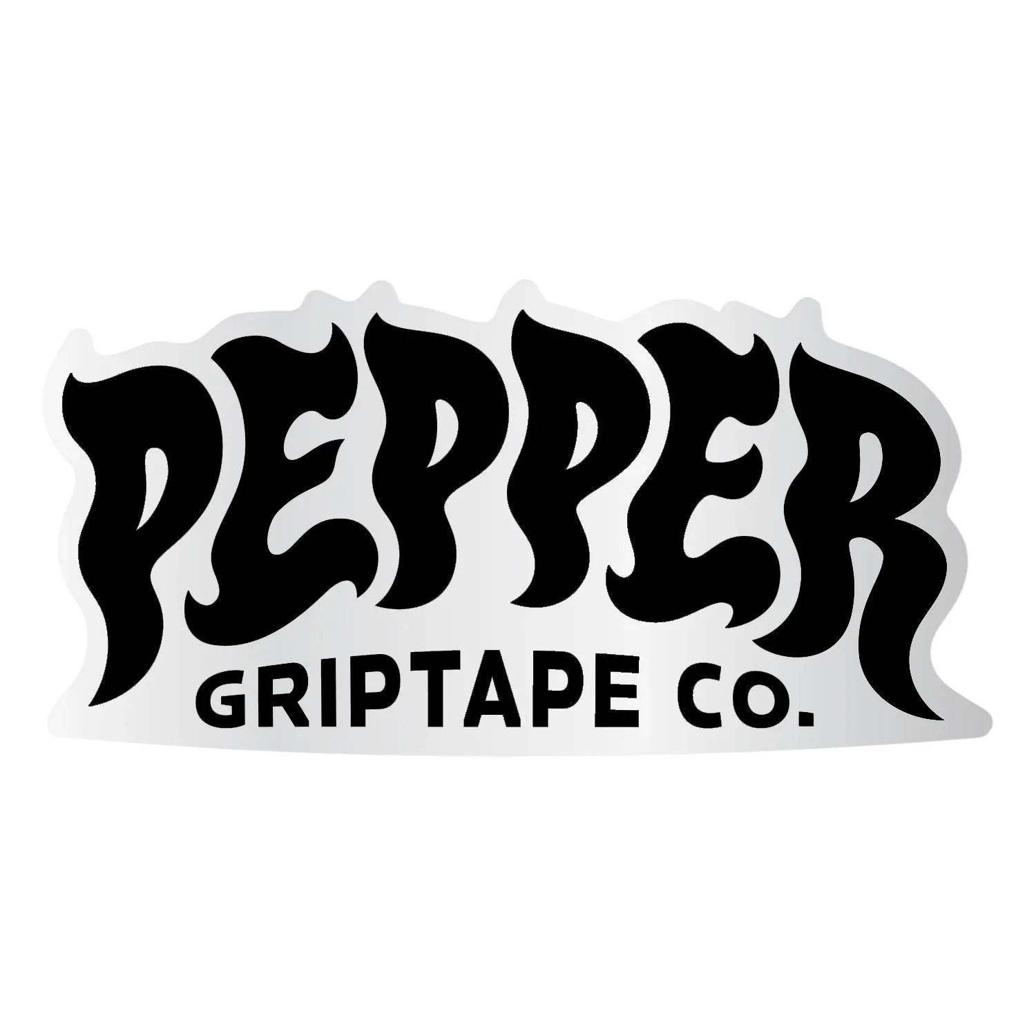Pepper Griptape Skateboard Sticker Logo Black 5"