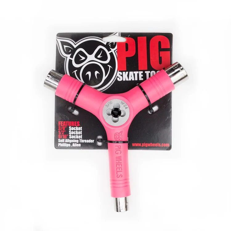 Pig Skate Tool Tri Socket All In One With Threader - Pink