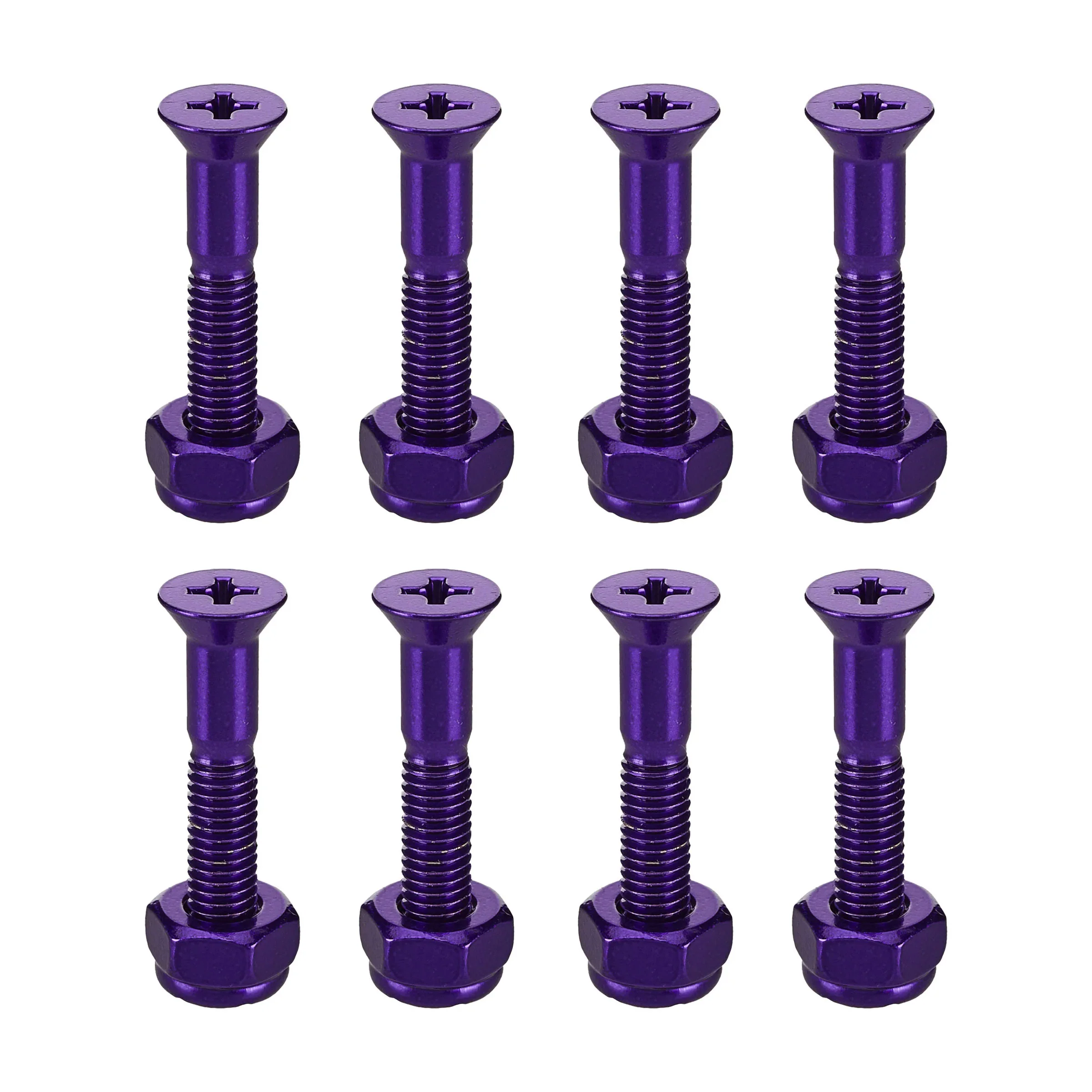 Pig Skateboard Mounting Hardware Phillips Purple 1" - Image 2