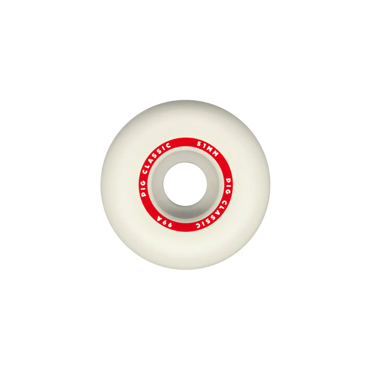 Pig Skateboard Wheels 51mm Classic 99A White - Image 3