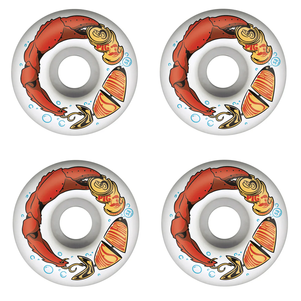 Pig Skateboard Wheels 53mm Myles Willard Claw Classic 99A White