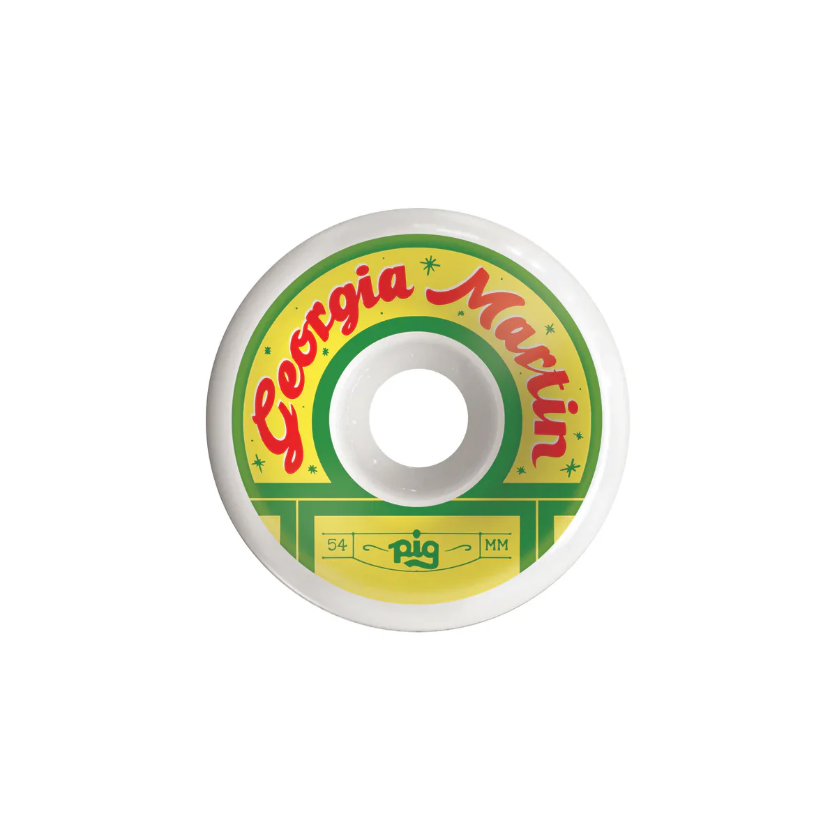Pig Skateboard Wheels 54mm Georgia Martin Conical 99A White - Image 2