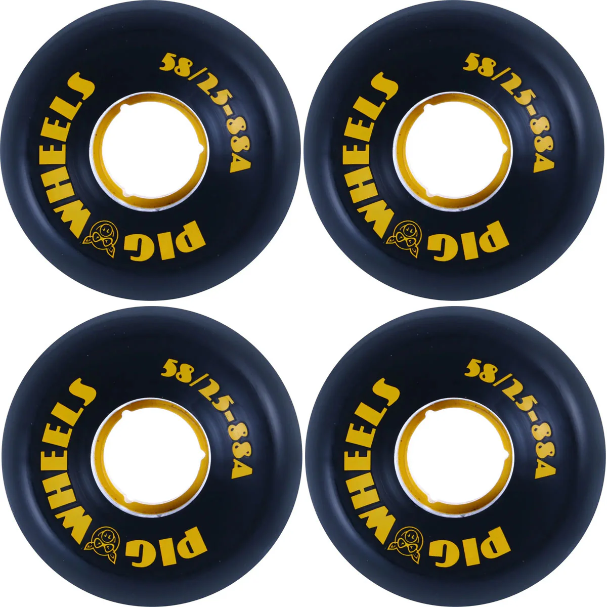 Pig Skateboard Wheels RT's 88A Black 58mm