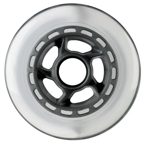 Plastic Hub Scooter Wheel Silver/Clear 6 Spoke Hub 100mm