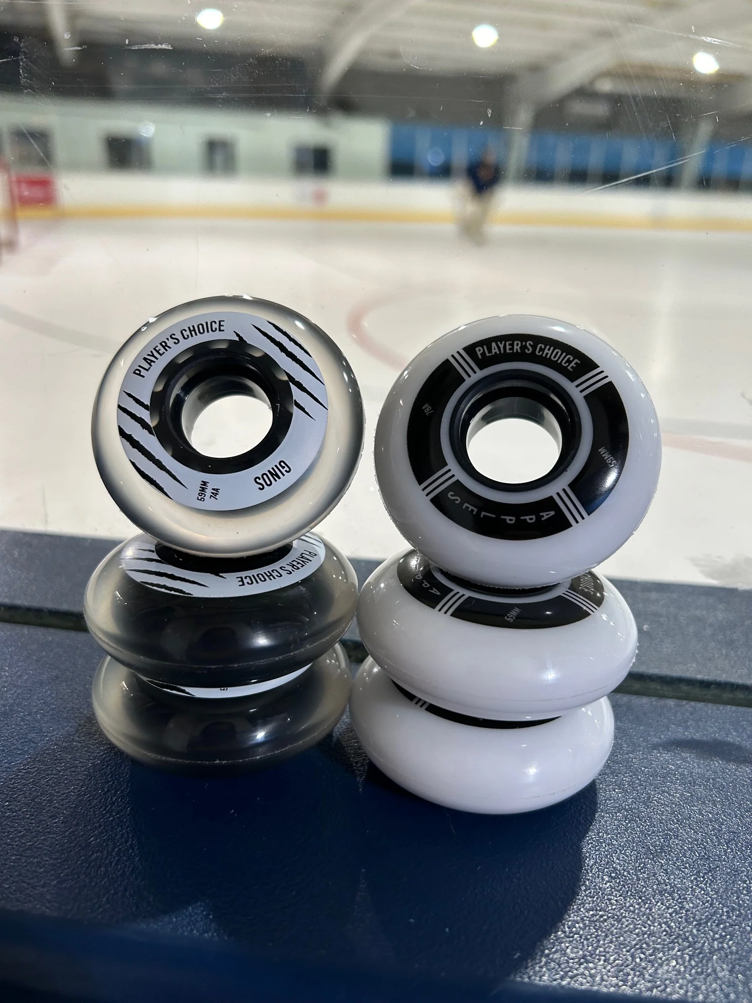 Player's Choice Indoor Roller Hockey Goalie Wheels 10-Pack - 59mm Extra Soft 74A (6) + Medium 78A (4) Concept - Image 2