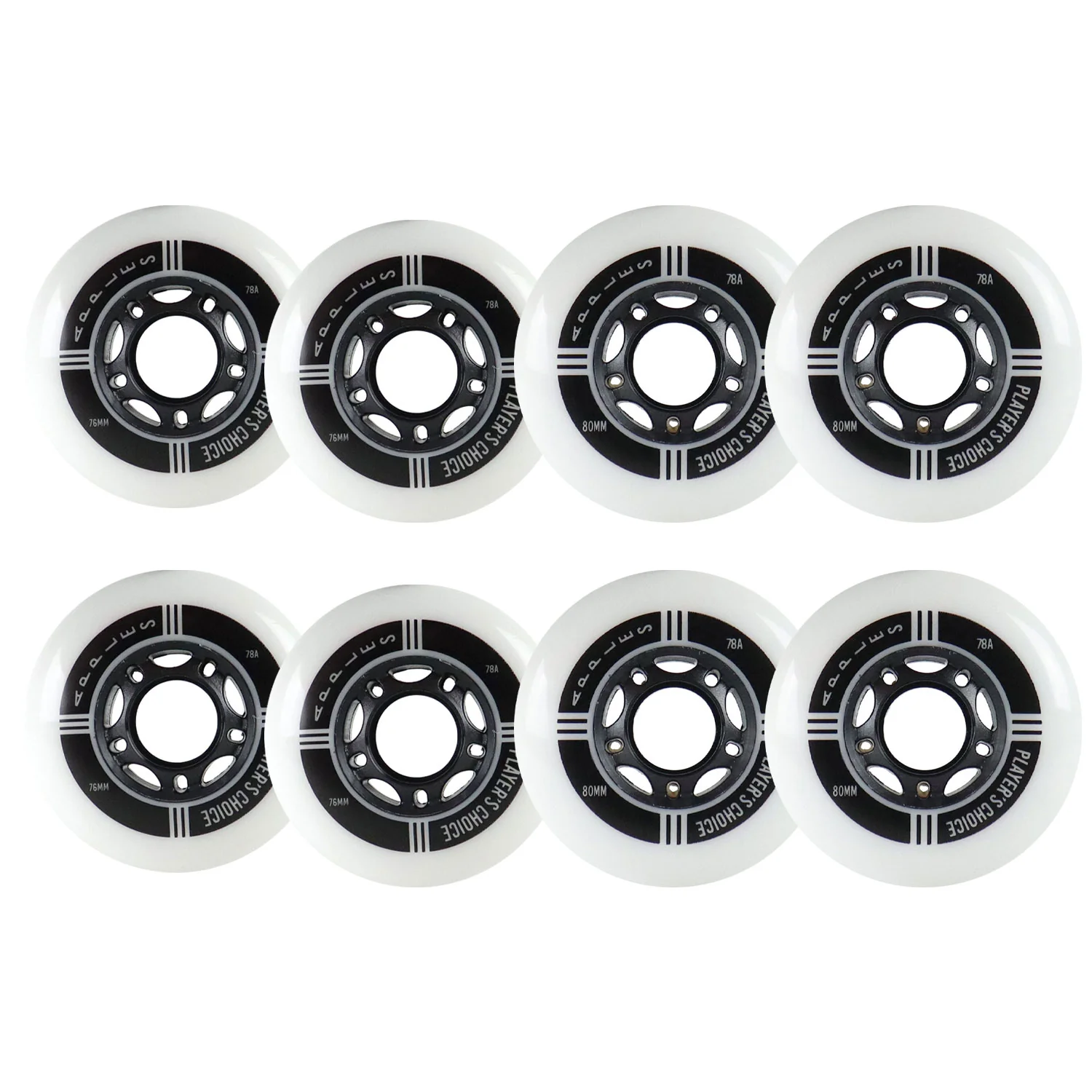 Player's Choice Indoor Roller Hockey Wheels 76/80 HiLo Apples 78A 8-Pack
