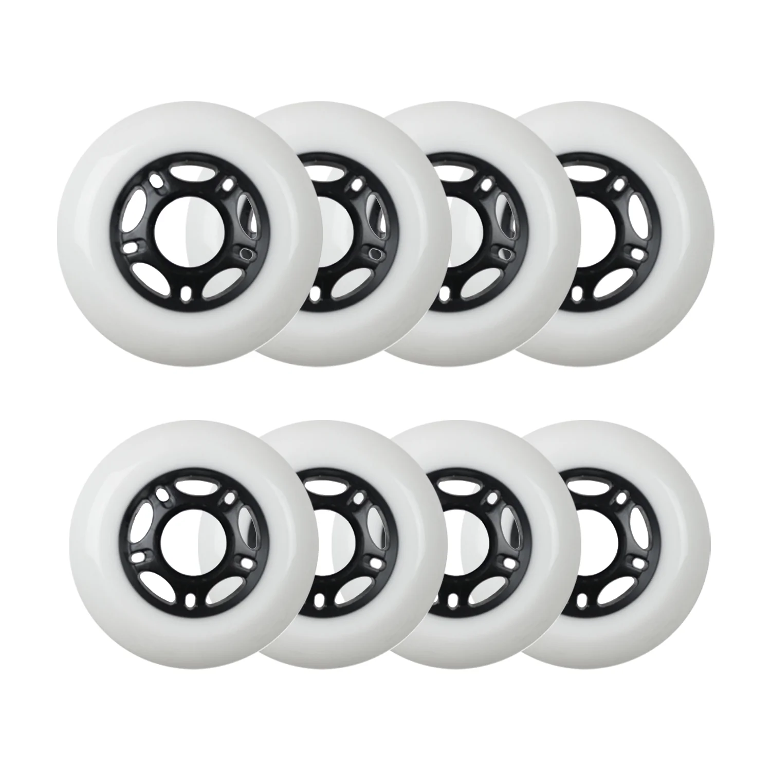 Player's Choice Outdoor Inline Skate Wheels - 72/80 HiLo 89A White (8-Pack)