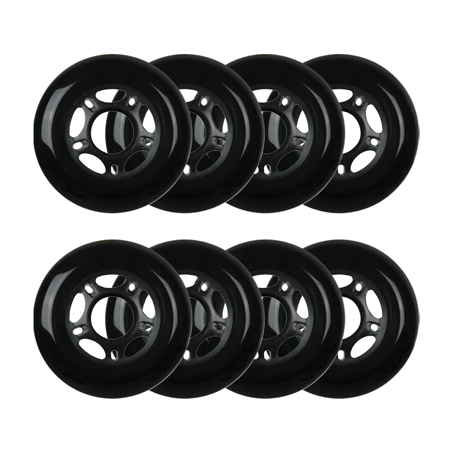 Player's Choice Outdoor Inline Skate Wheels - 72mm 89A Black (8-Pack)
