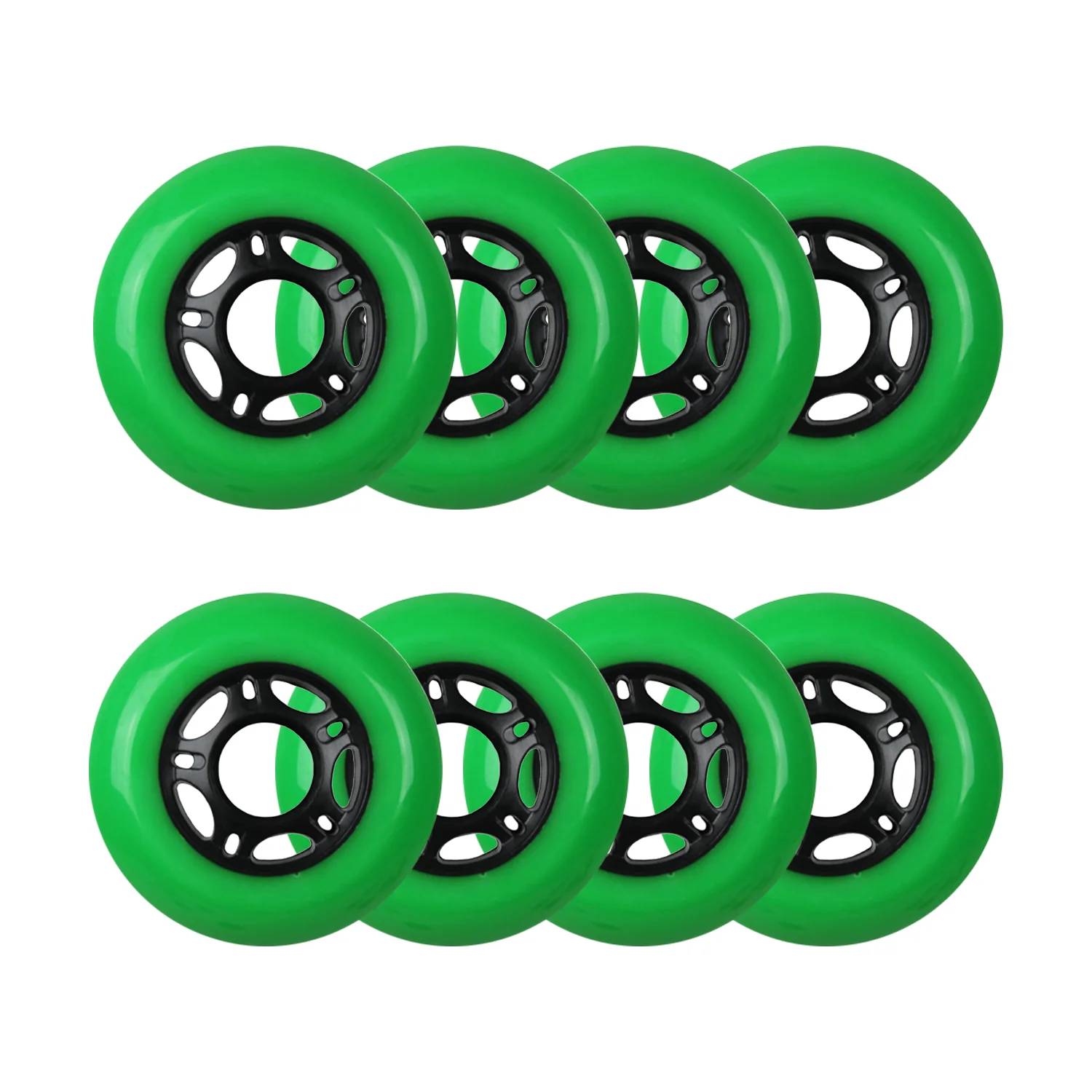Player's Choice Outdoor Inline Skate Wheels - 76/80 HiLo 89A Green (8-Pack)