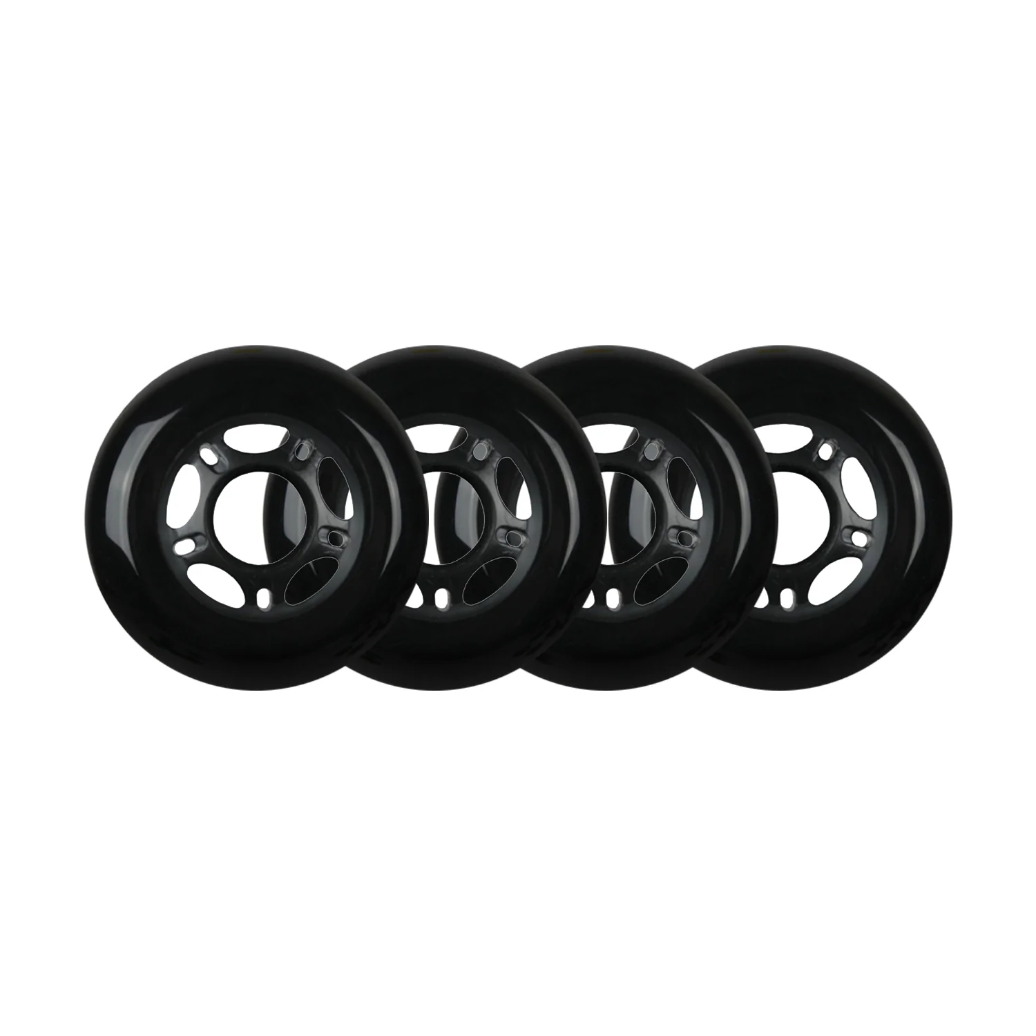 Player's Choice Outdoor Inline Skate Wheels - 76mm 89A Black (4-Pack)