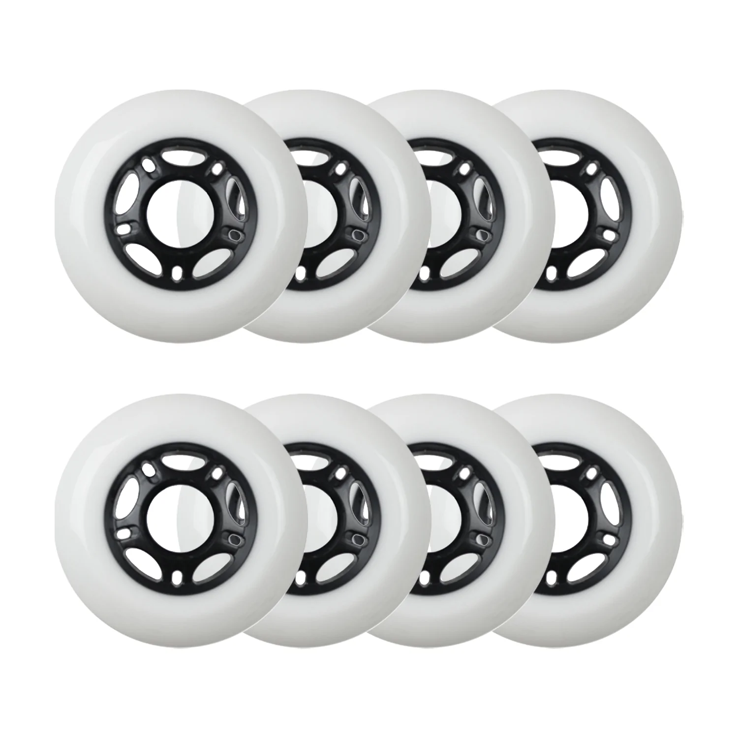 Player's Choice Outdoor Inline Skate Wheels - 76mm 89A White (8-Pack)