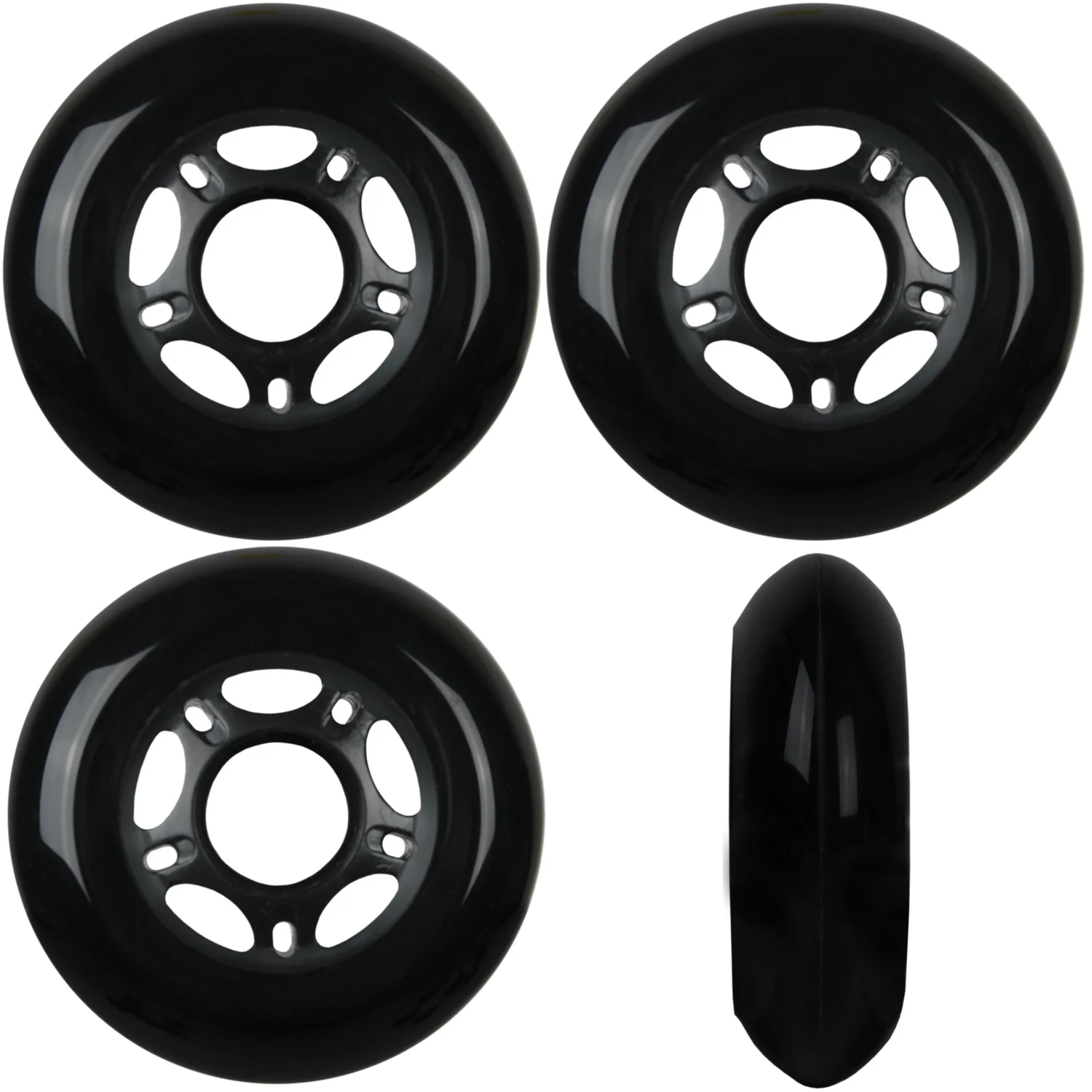 Player's Choice Racing Size Wheels - 5-Spoke Hub 84mm 82A Black (4-Pack)