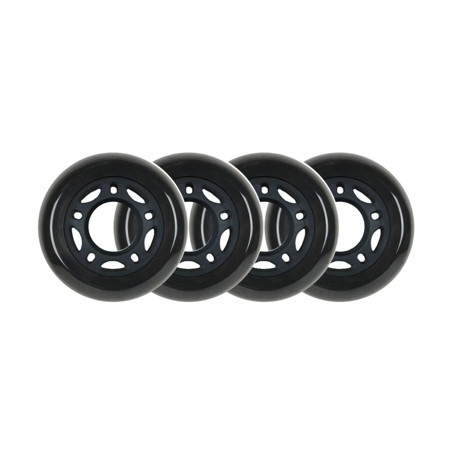 Player's Choice Roller Hockey Wheels - 5-Spoke Hub 60mm 82A Black (4-Pack)