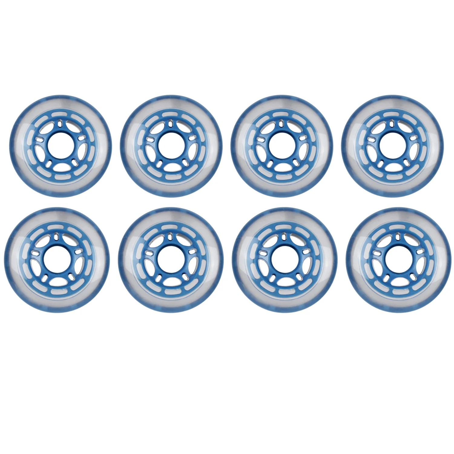 Player's Choice Roller Hockey Wheels - 5-Spoke Hub 68/72 Youth HiLo 78A Blue (8-Pack)