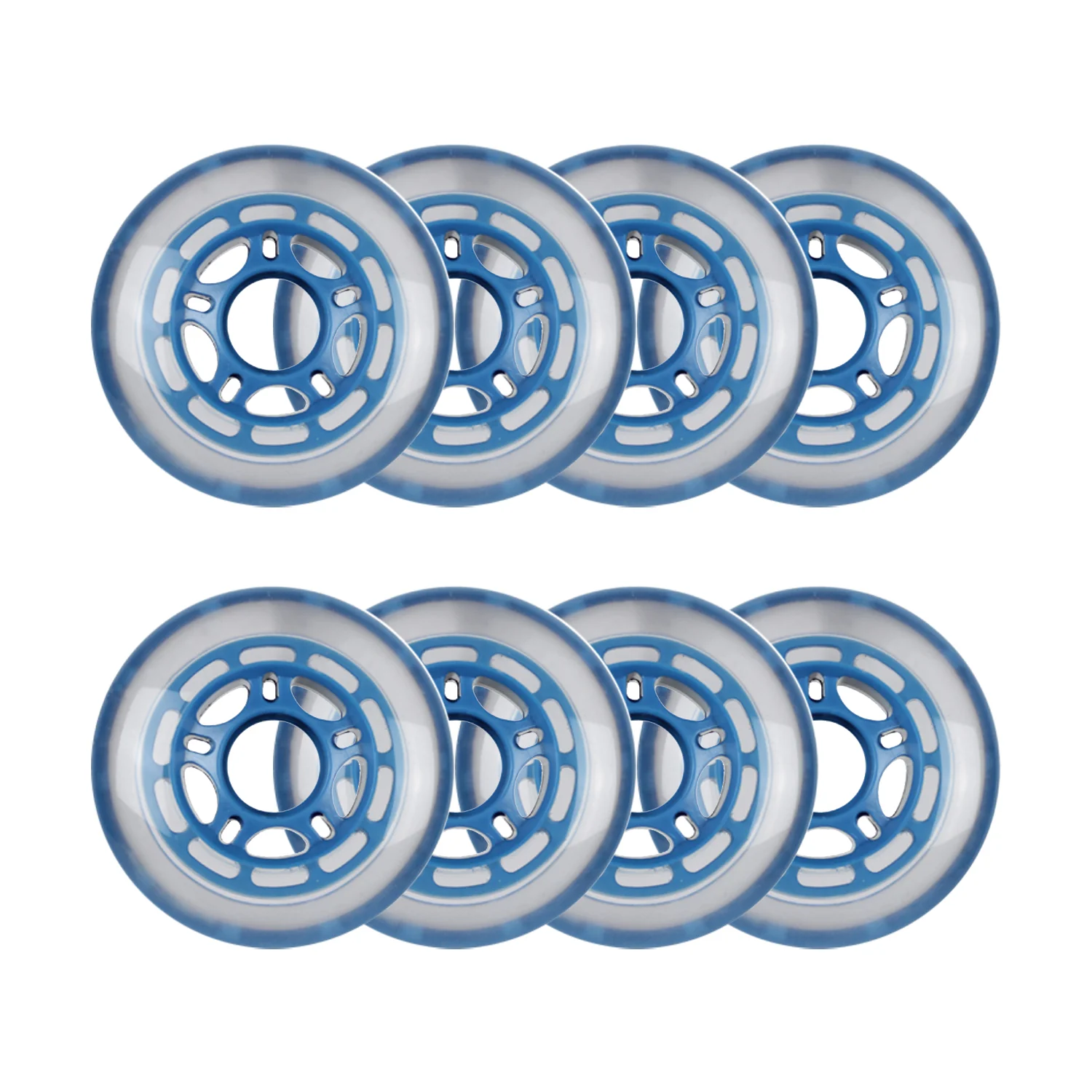 Player's Choice Roller Hockey Wheels - 5-Spoke Hub 72mm 78A Blue (8-Pack)