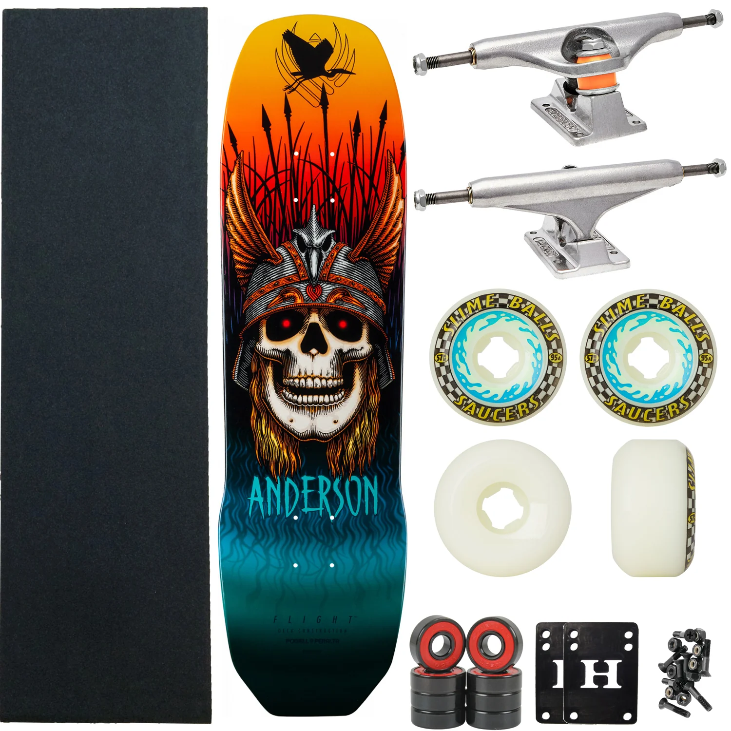 Powell Peralta Andy Anderson Complete 8.45" Independent Trucks / Slime Balls Wheels