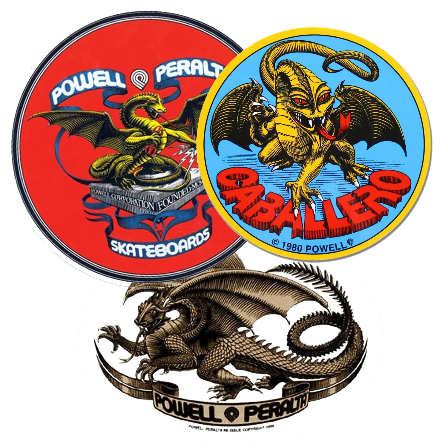 Powell Peralta Dragons Only Sticker 3-Pack Stickers
